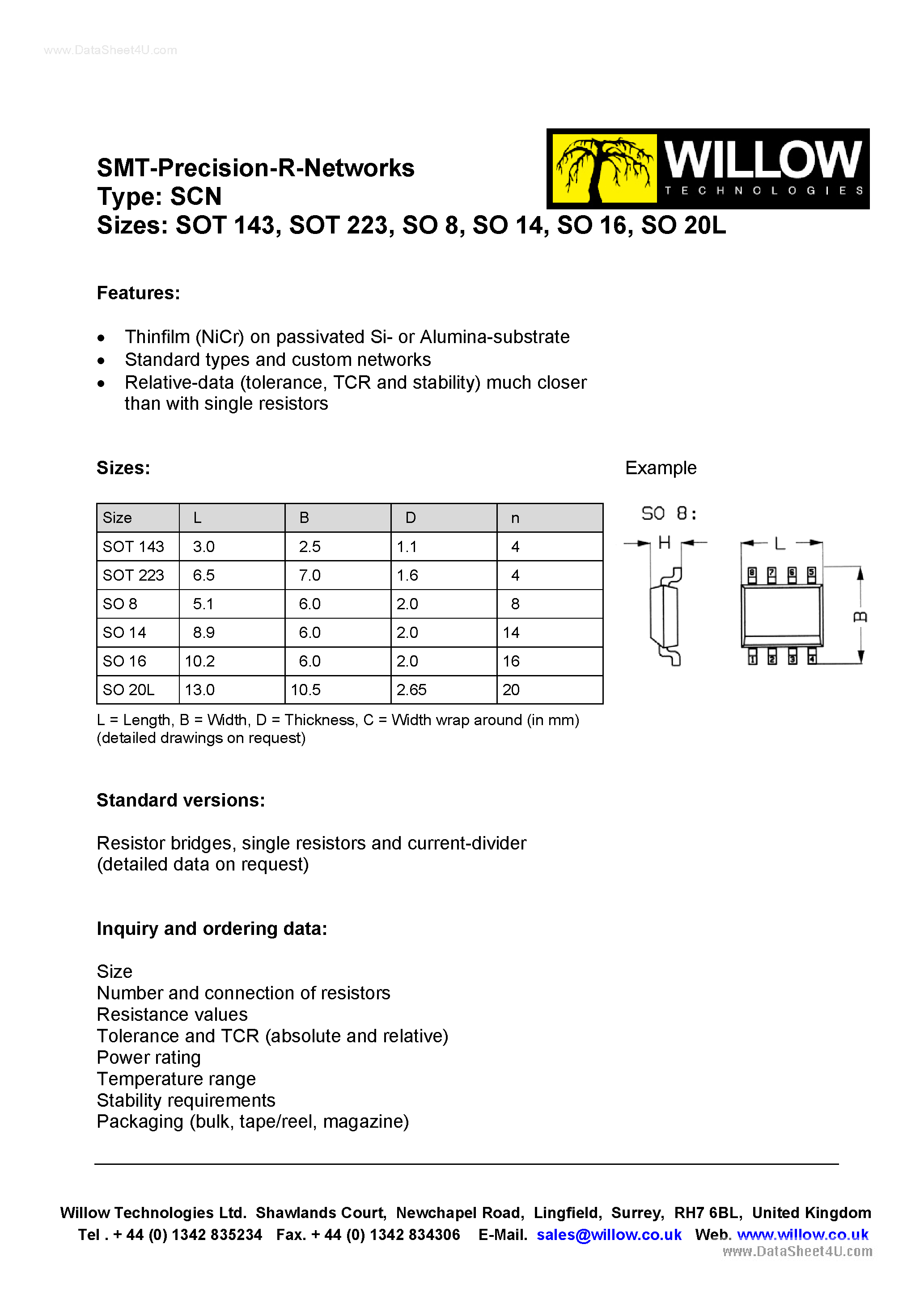 Datasheet SO14L - SMT-Precision-R-Networks page 1