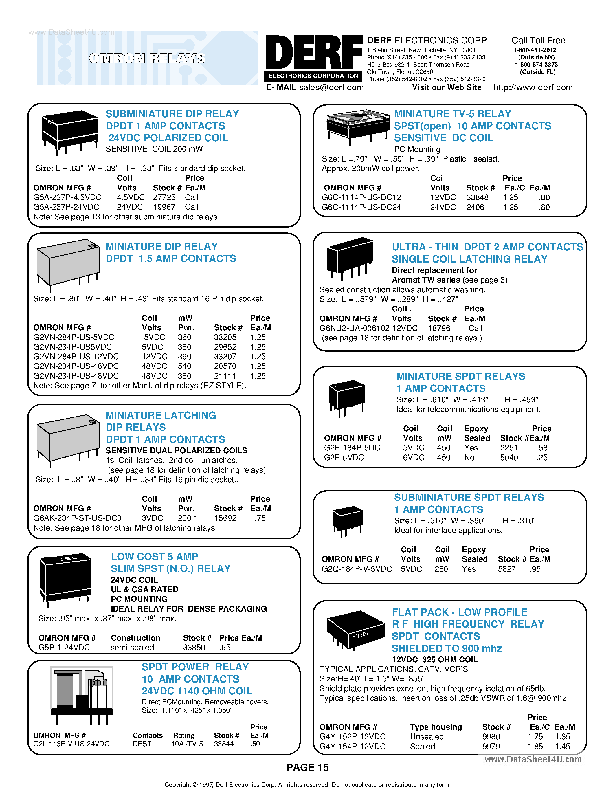 Datasheet G2L-113P-US-xxVDC - Power Relay page 2