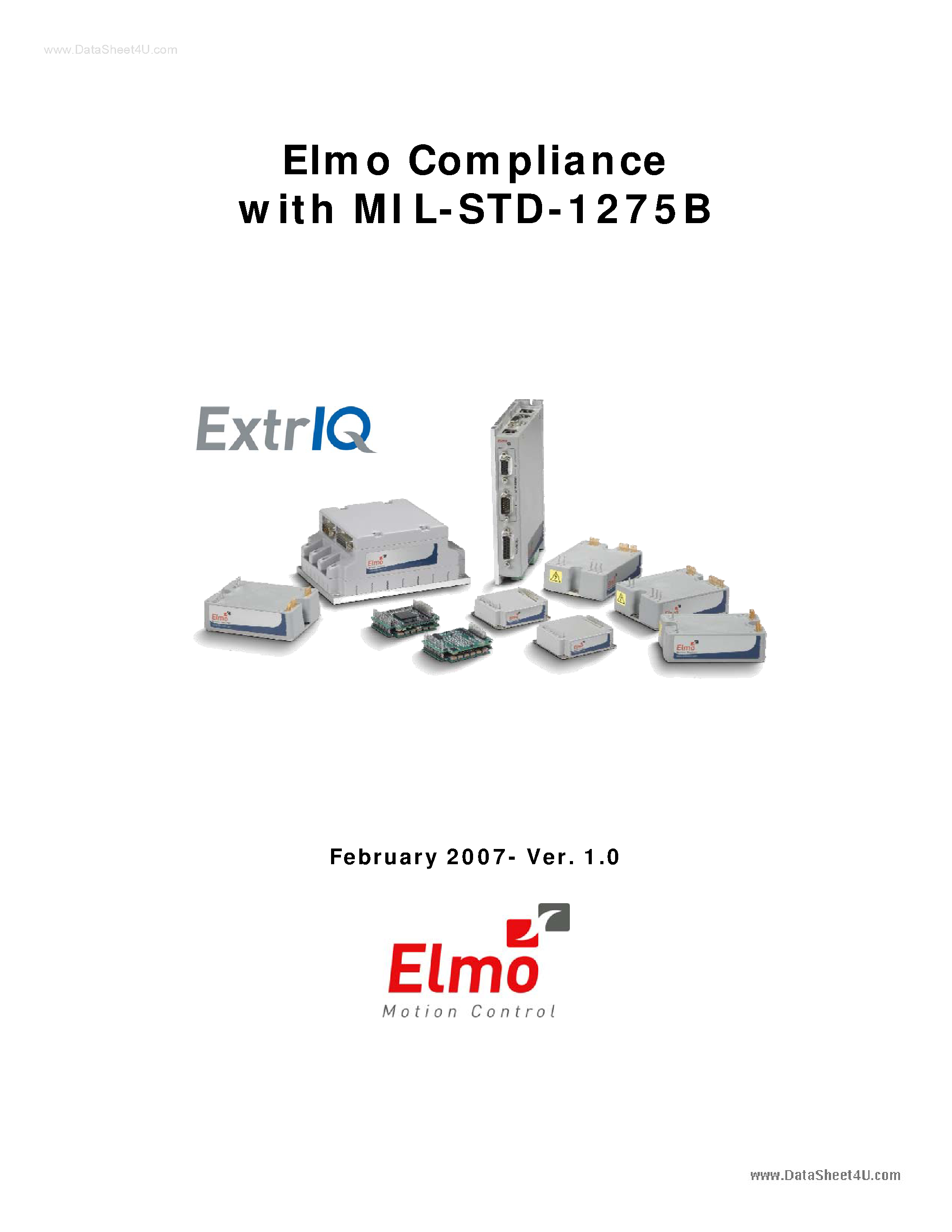 Даташит MIL-STD-1275B - Elmo Compliance страница 1