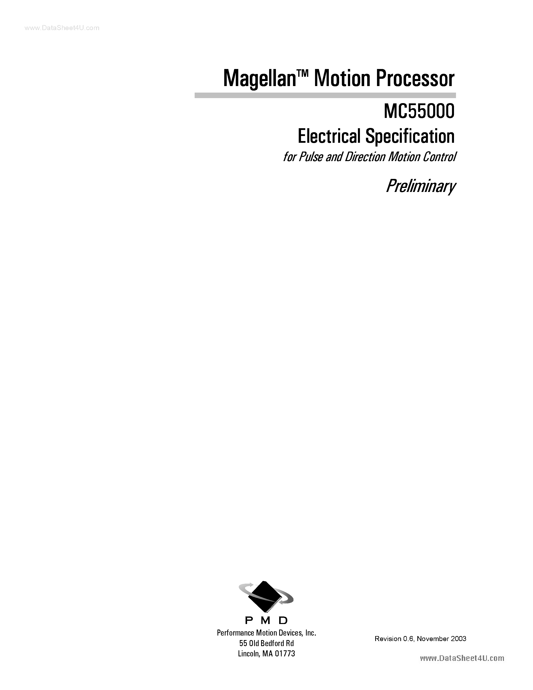 Datasheet MC55000 - Motion Control page 1