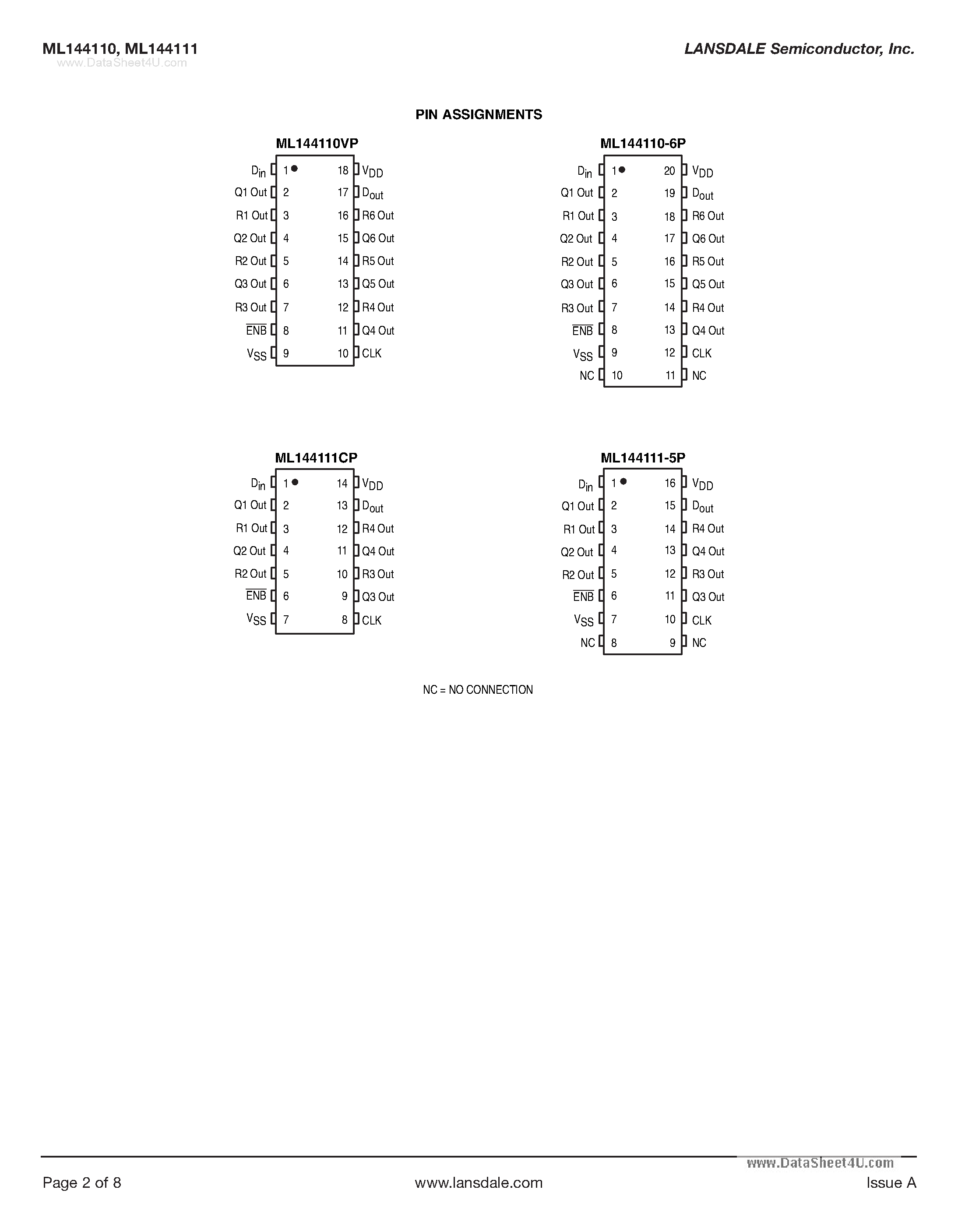 Datasheet ML144110 - (ML144110 / ML144111) Digital-to-Analog Converters page 2