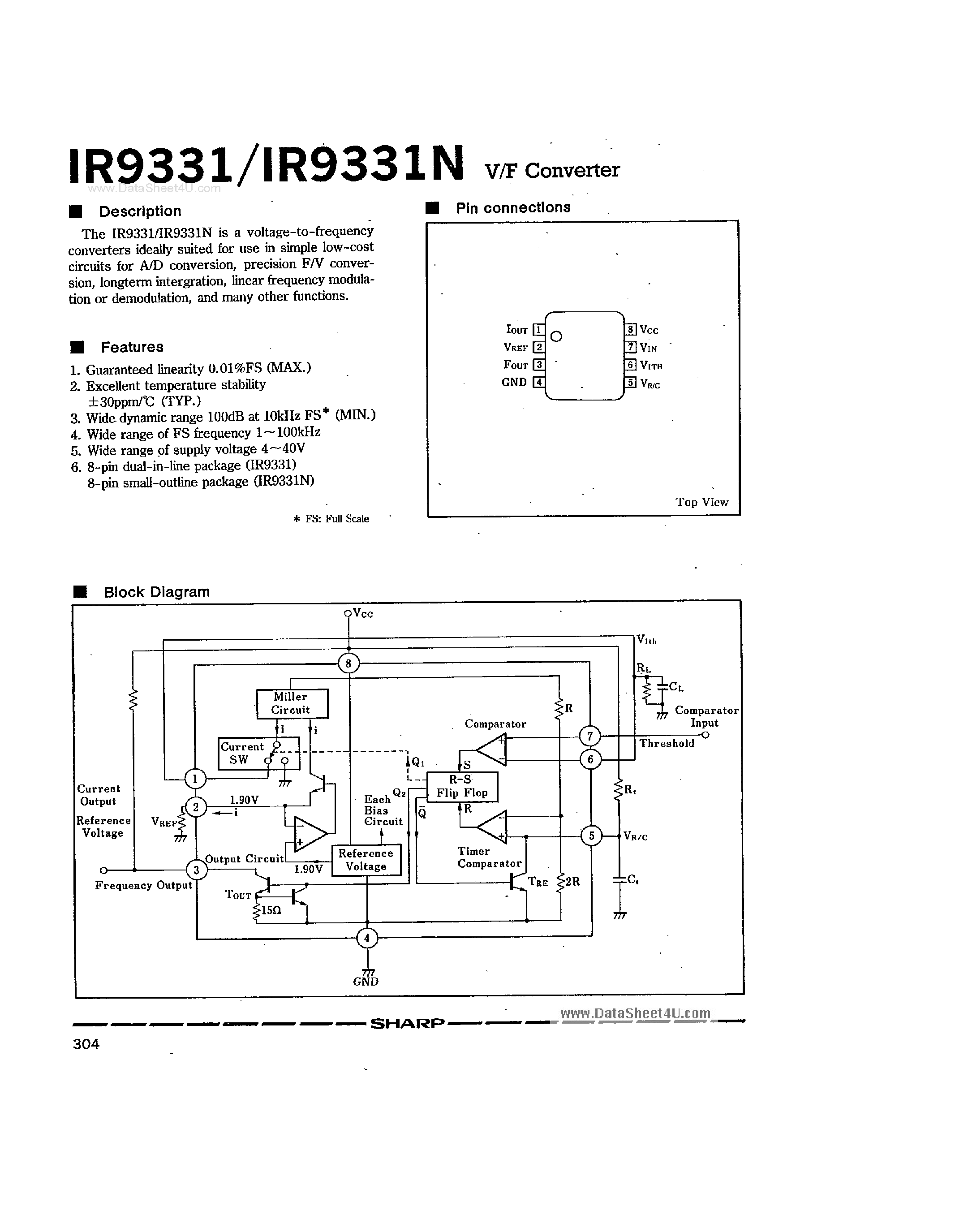 Datasheet IR9331 - V/F Converter page 1