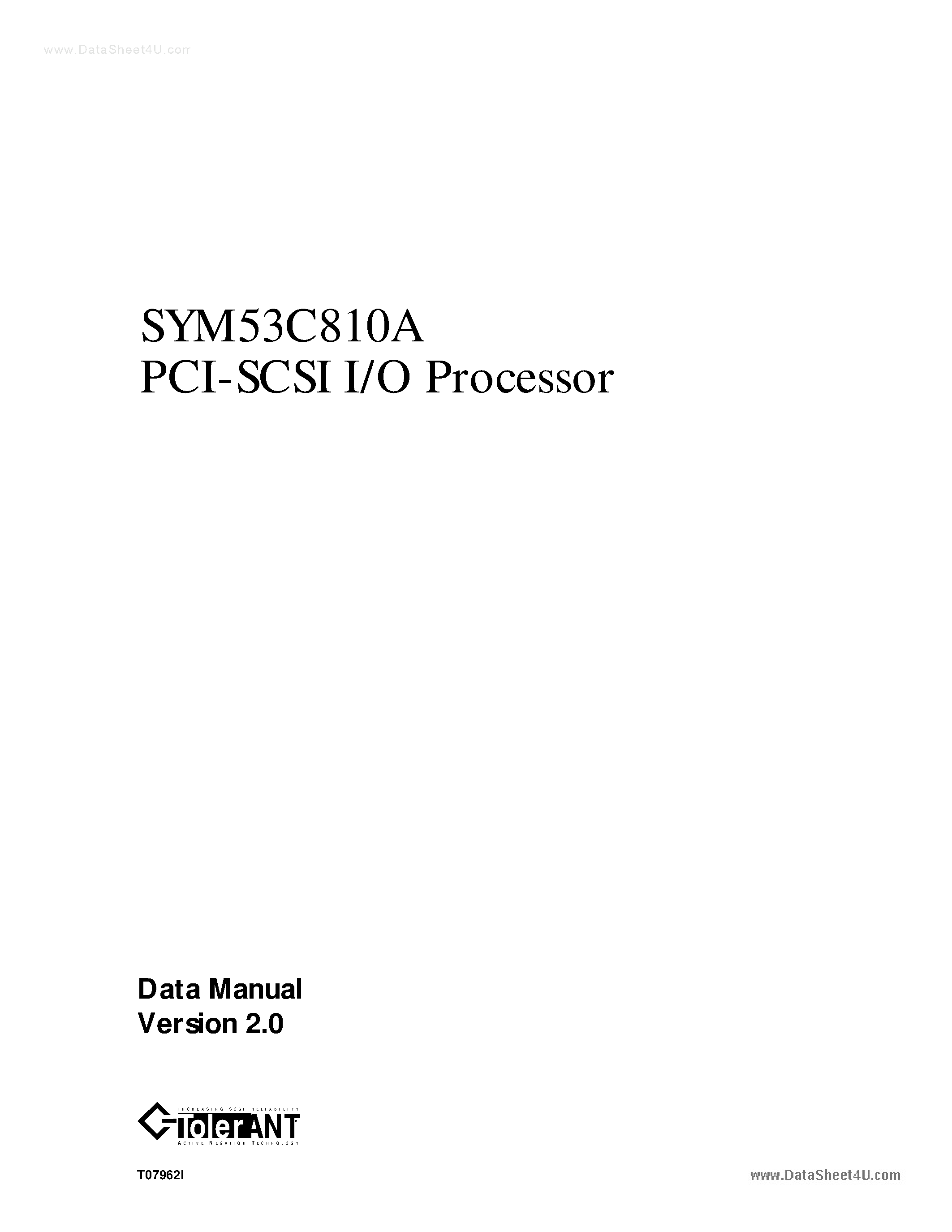 Даташит SYM53C810A - PCI-SCSI I/O Processor страница 1
