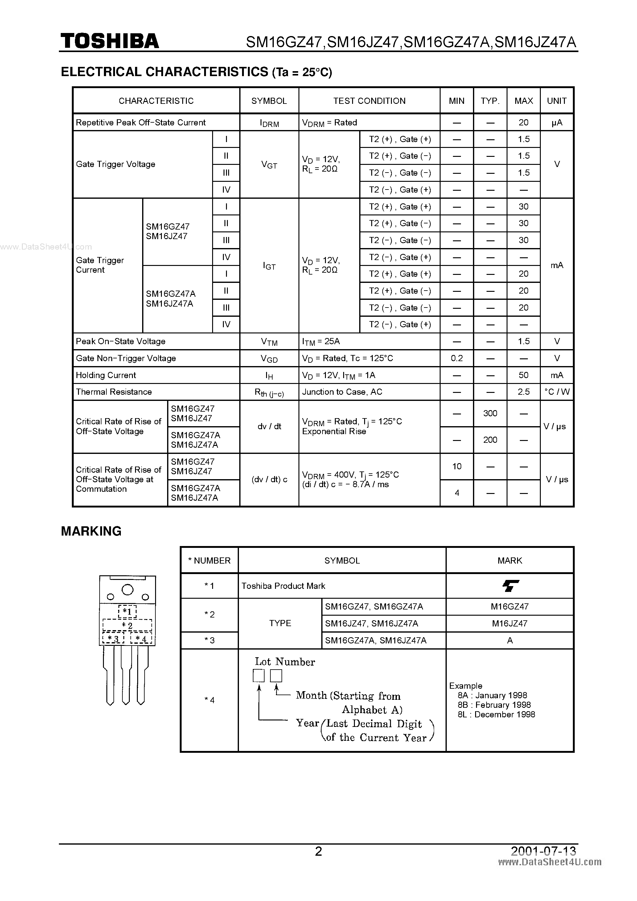Datasheet M16JZ47 - Search -----> SM16JZ47A page 2
