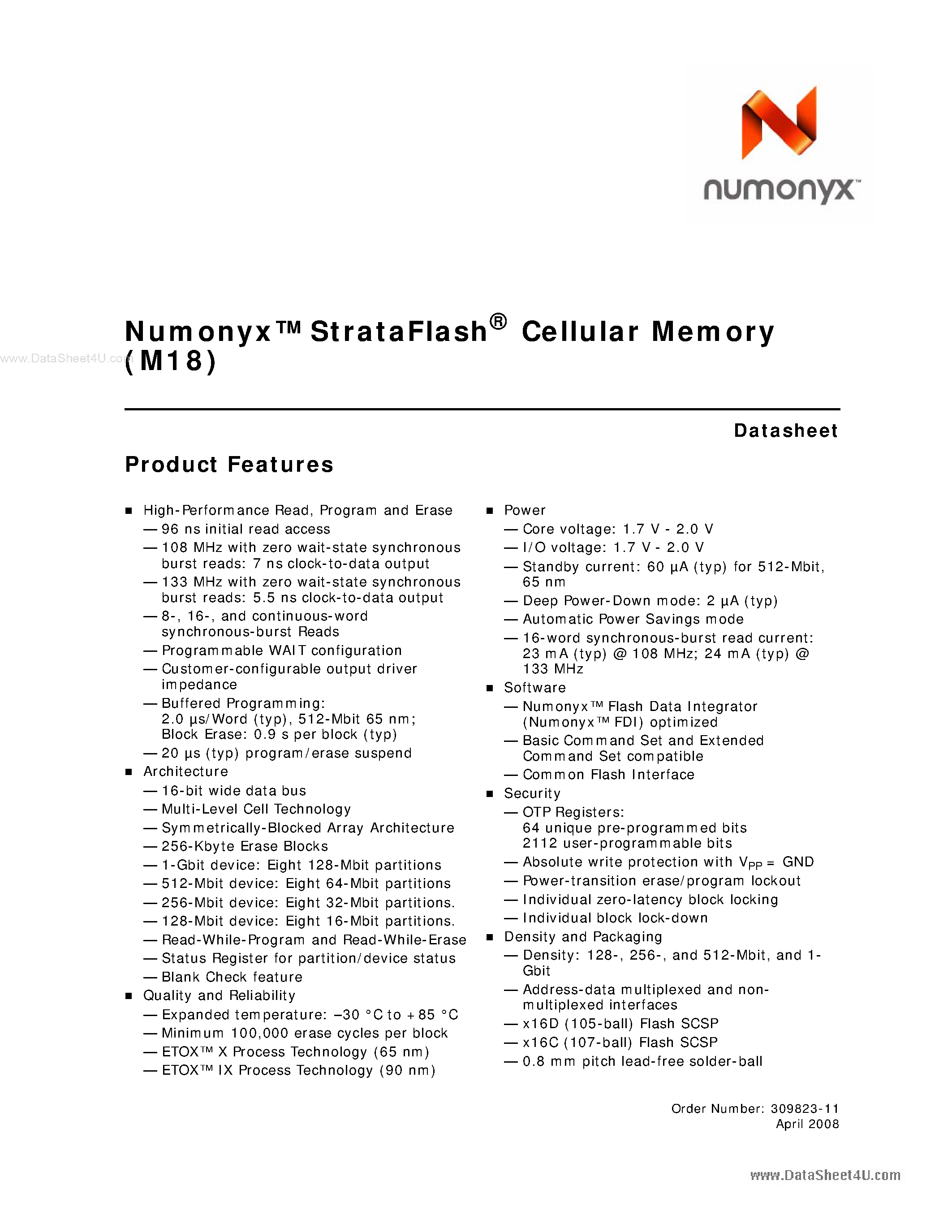 Даташит на микросхему 5070M0Y1V0 страница 1 Даташит 5070M0Y1V0 - Search -----> PF38F5070M0Y1V0 страница 1