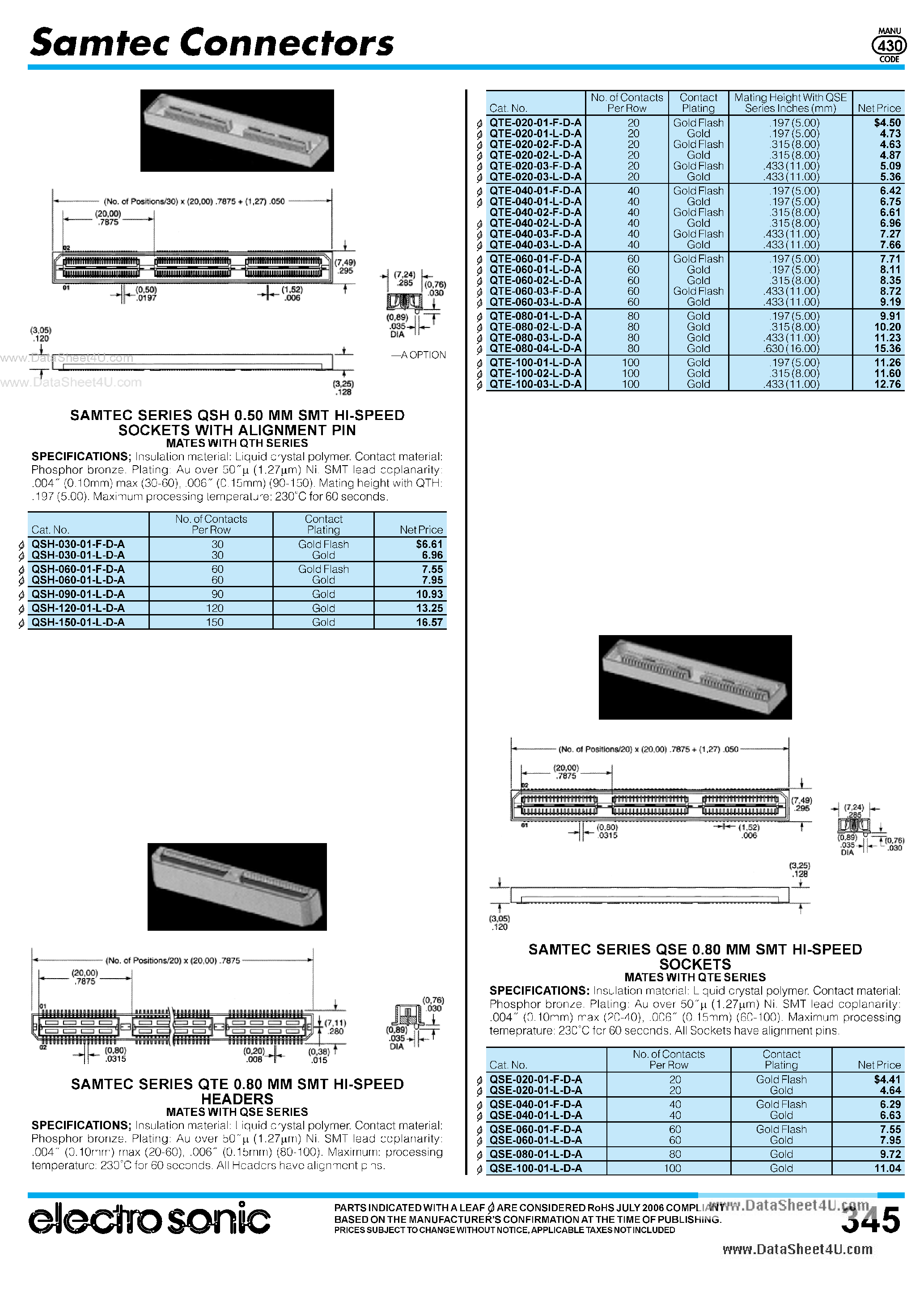 Datasheet TSE-xxx-0x-x-x - Connectors page 2