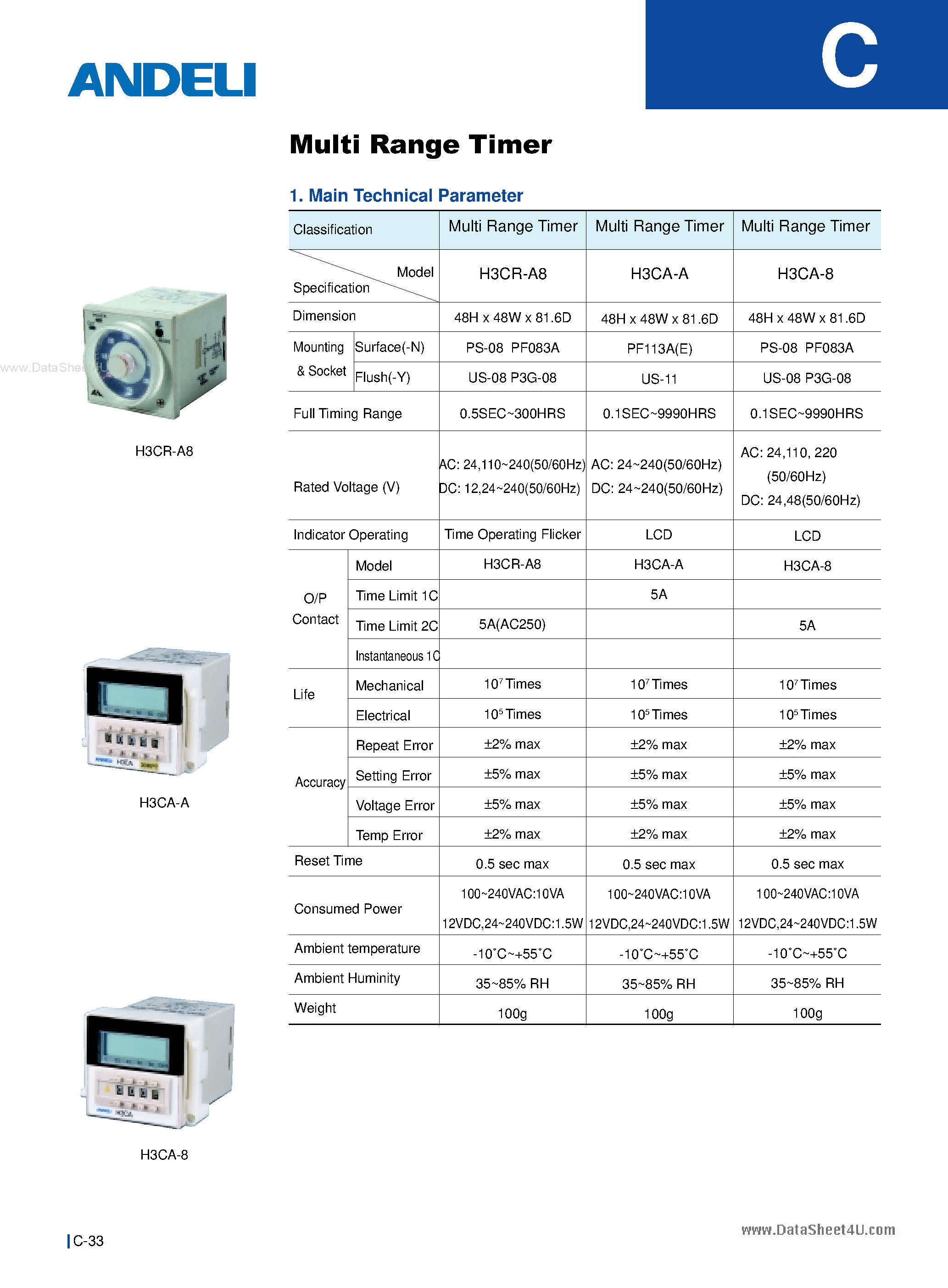 Datasheet H3BA-11 - (H3BA-8 / H3BA-11) Timer page 2