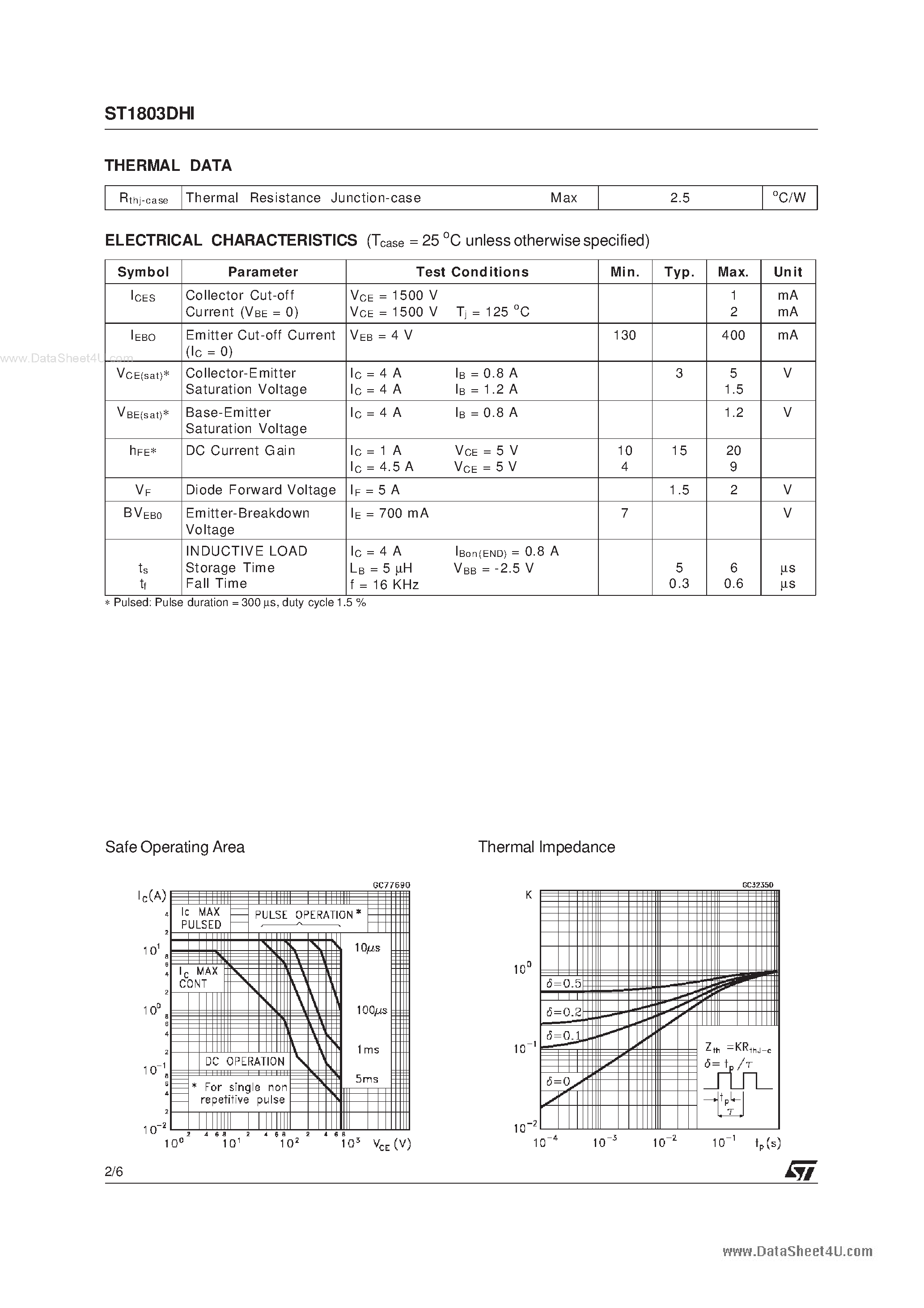 Datasheet 1803DHI - Search -----> ST1803DHI page 2