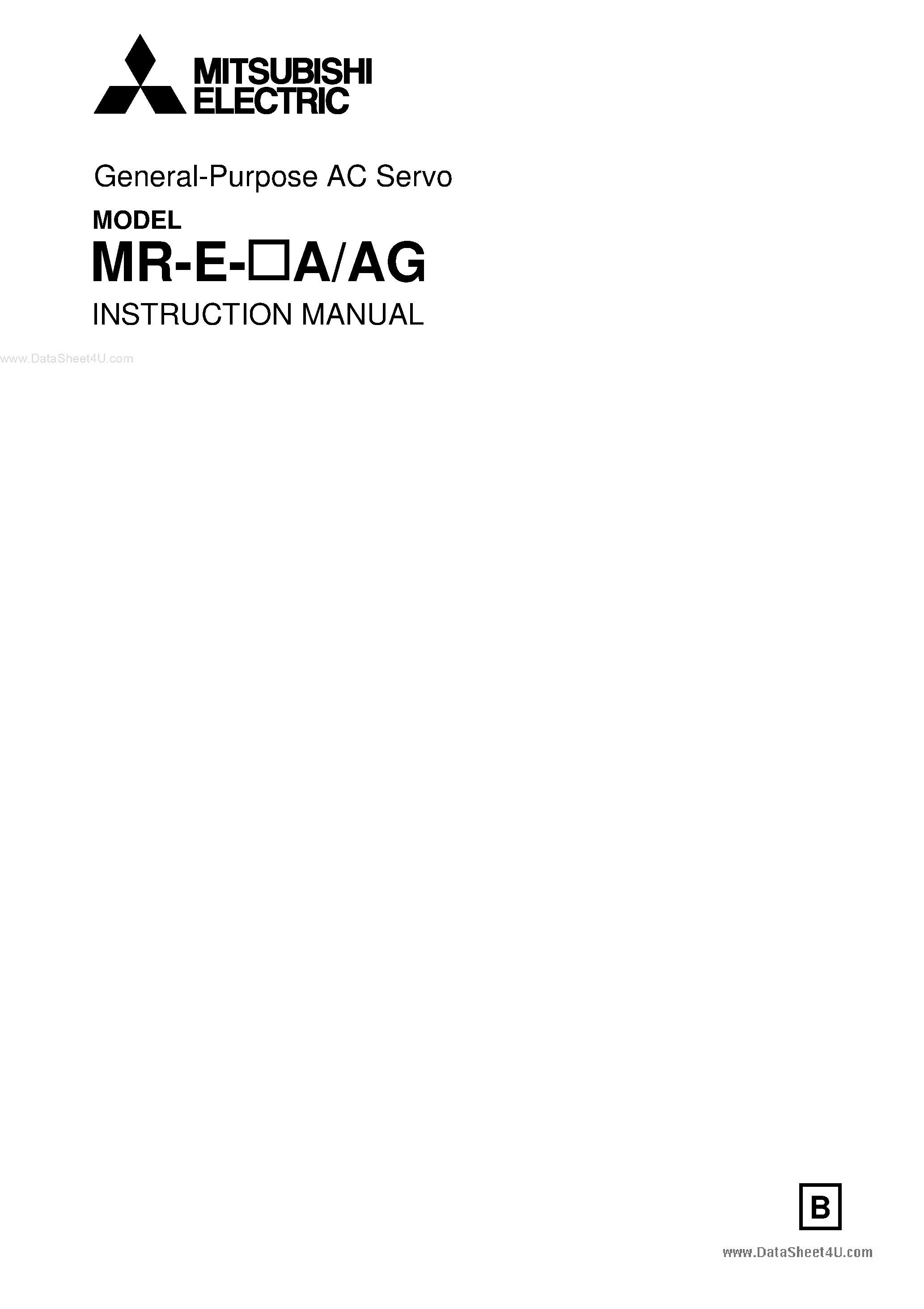 Даташит MR-E-100A - General Purpose AC Servo страница 1