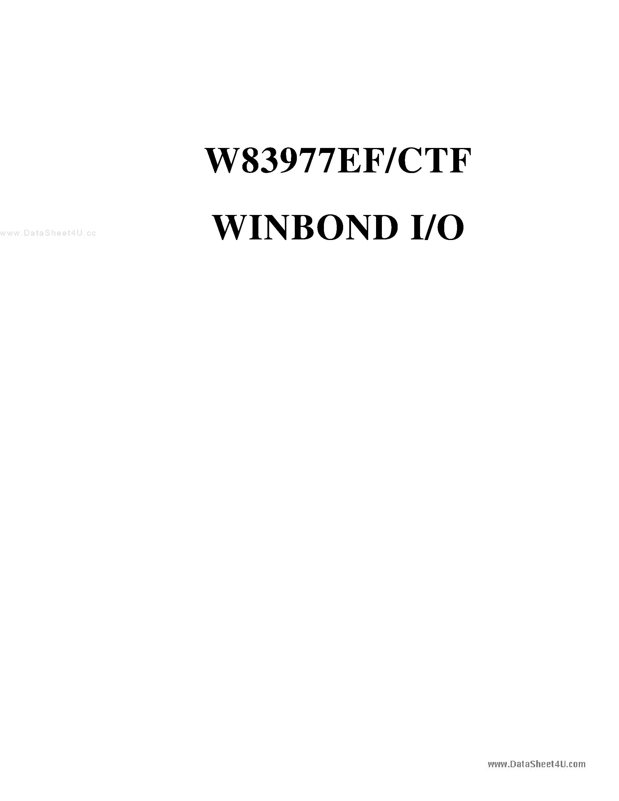 Даташит W83977CTF - WINBOND I/O страница 1