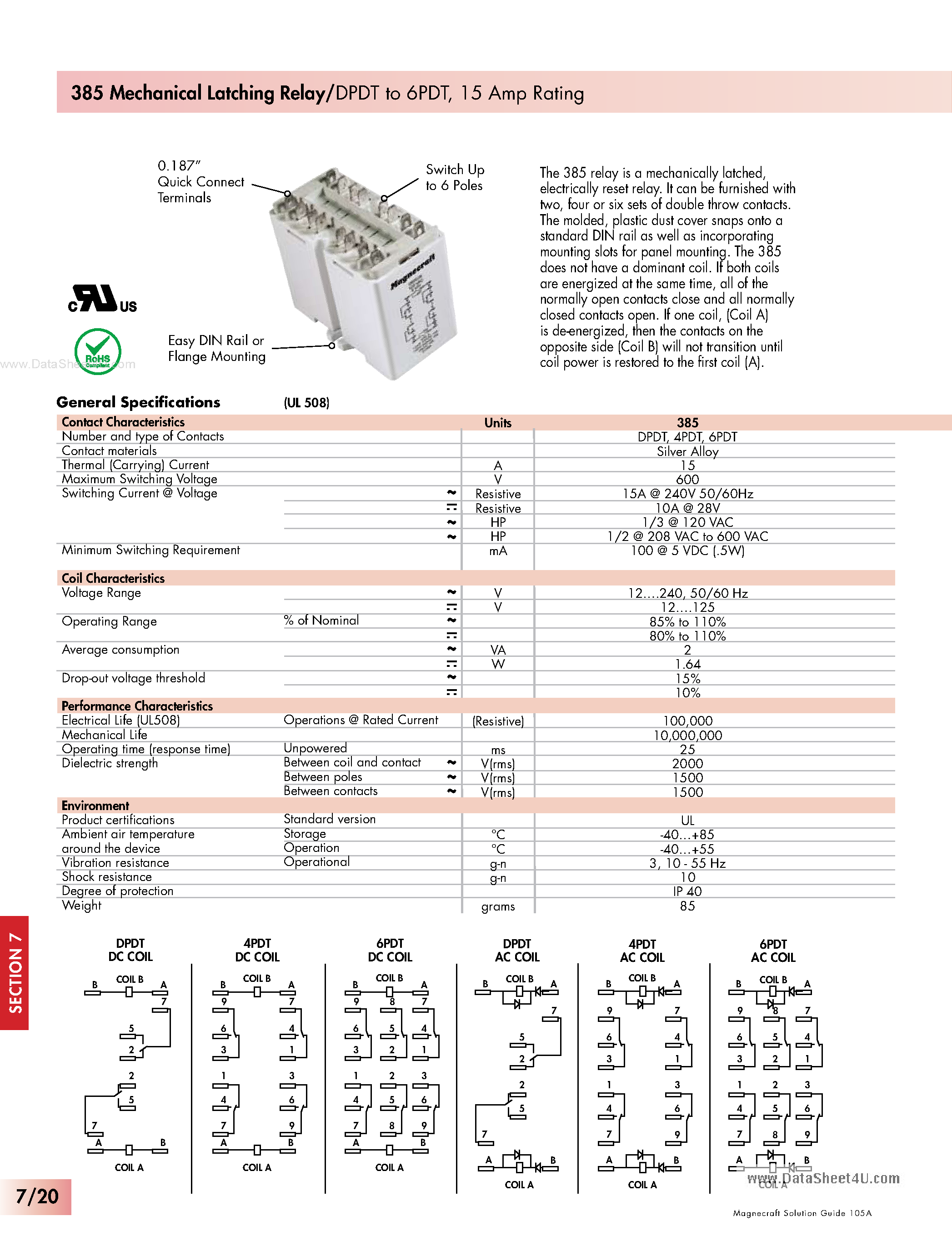 Datasheet 385XBX-110/125D - Bold Faced Part Numbers Are Normally Stocked page 1