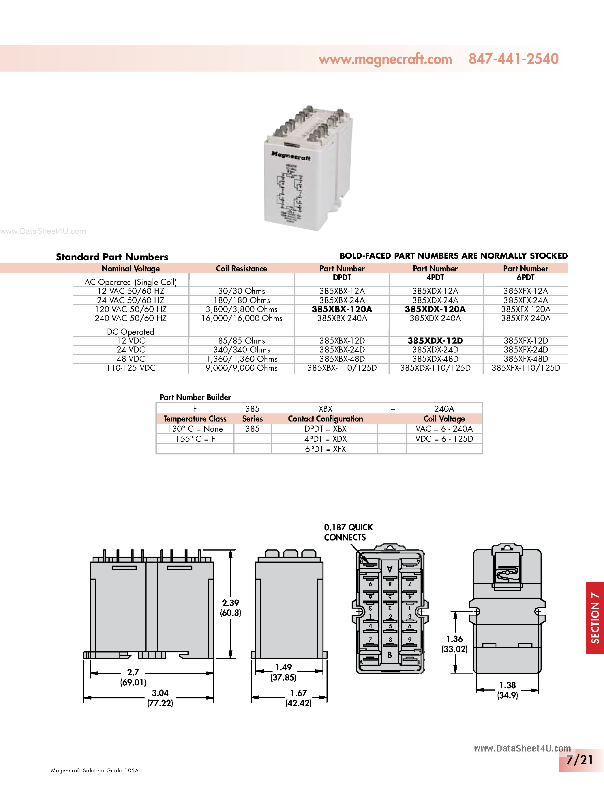 Datasheet 385XBX-110/125D - Bold Faced Part Numbers Are Normally Stocked page 2