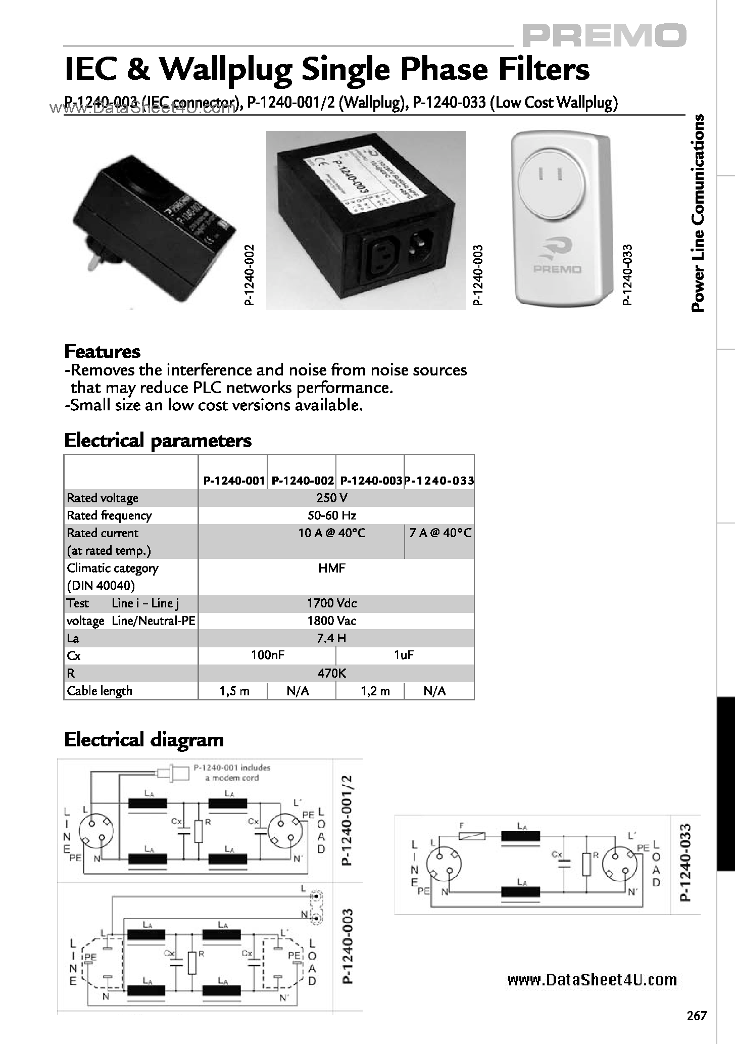 Даташит P-1240-0XX - PLC Accessories страница 1