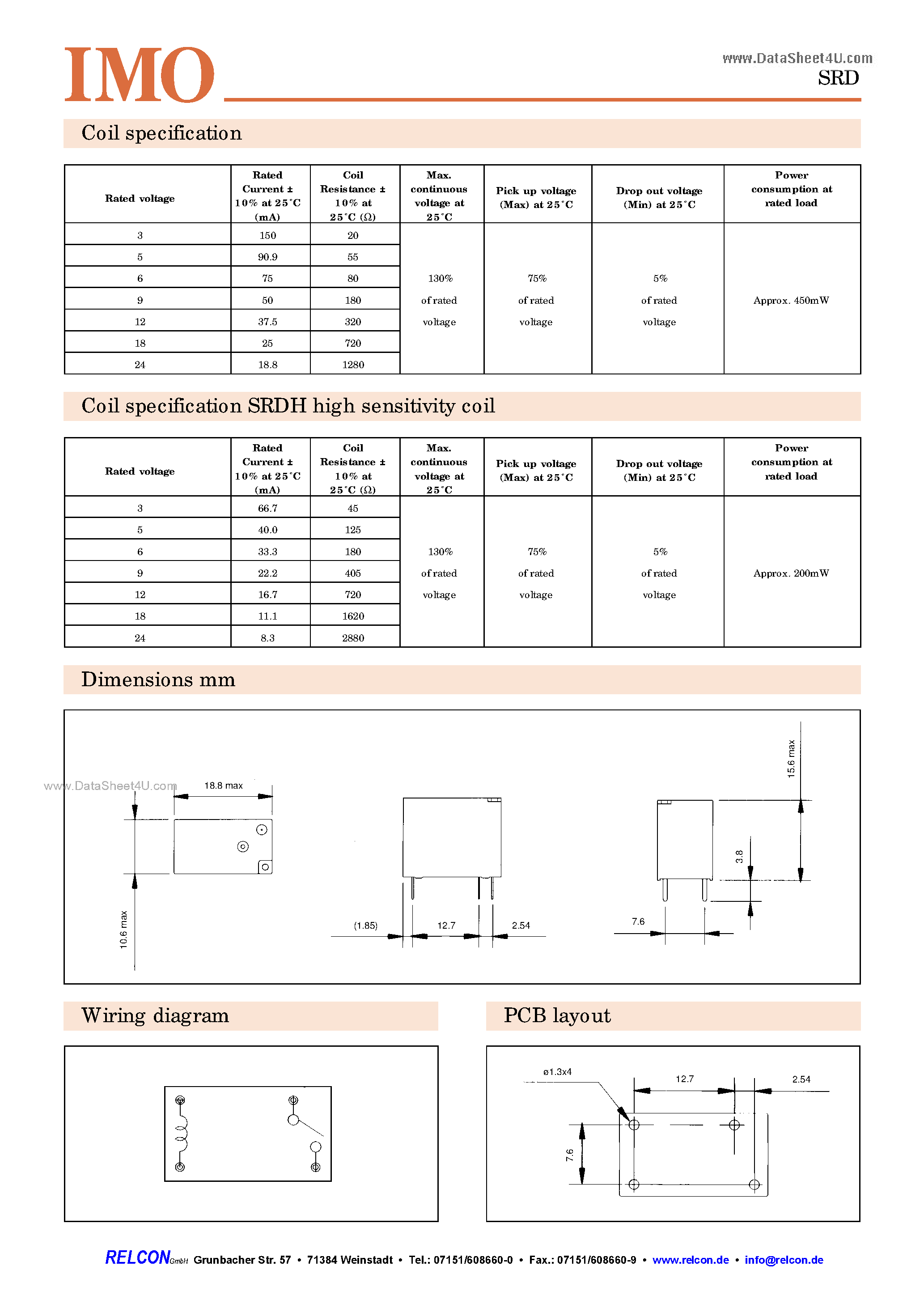 Datasheet SRD-1A-F-xxVDC - Power Relay page 2