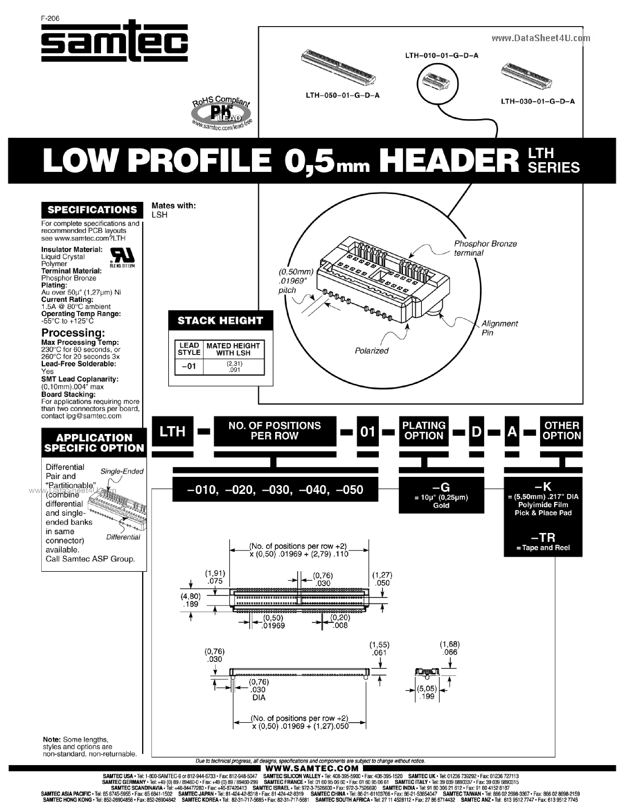Datasheet LTH-010-01-G-D-A - Connector page 1