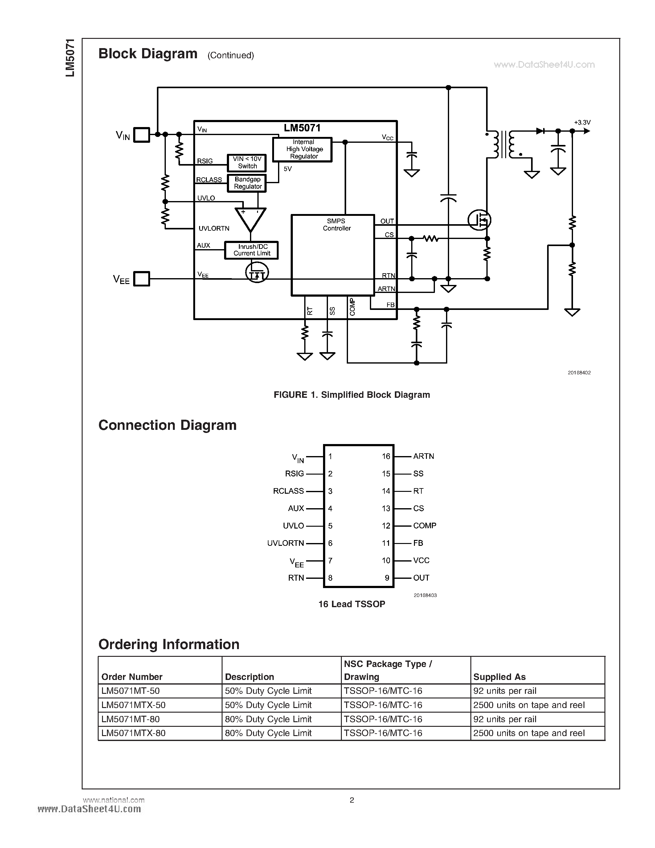 Datasheet 5071MT - Search -----> LM5071MT page 2