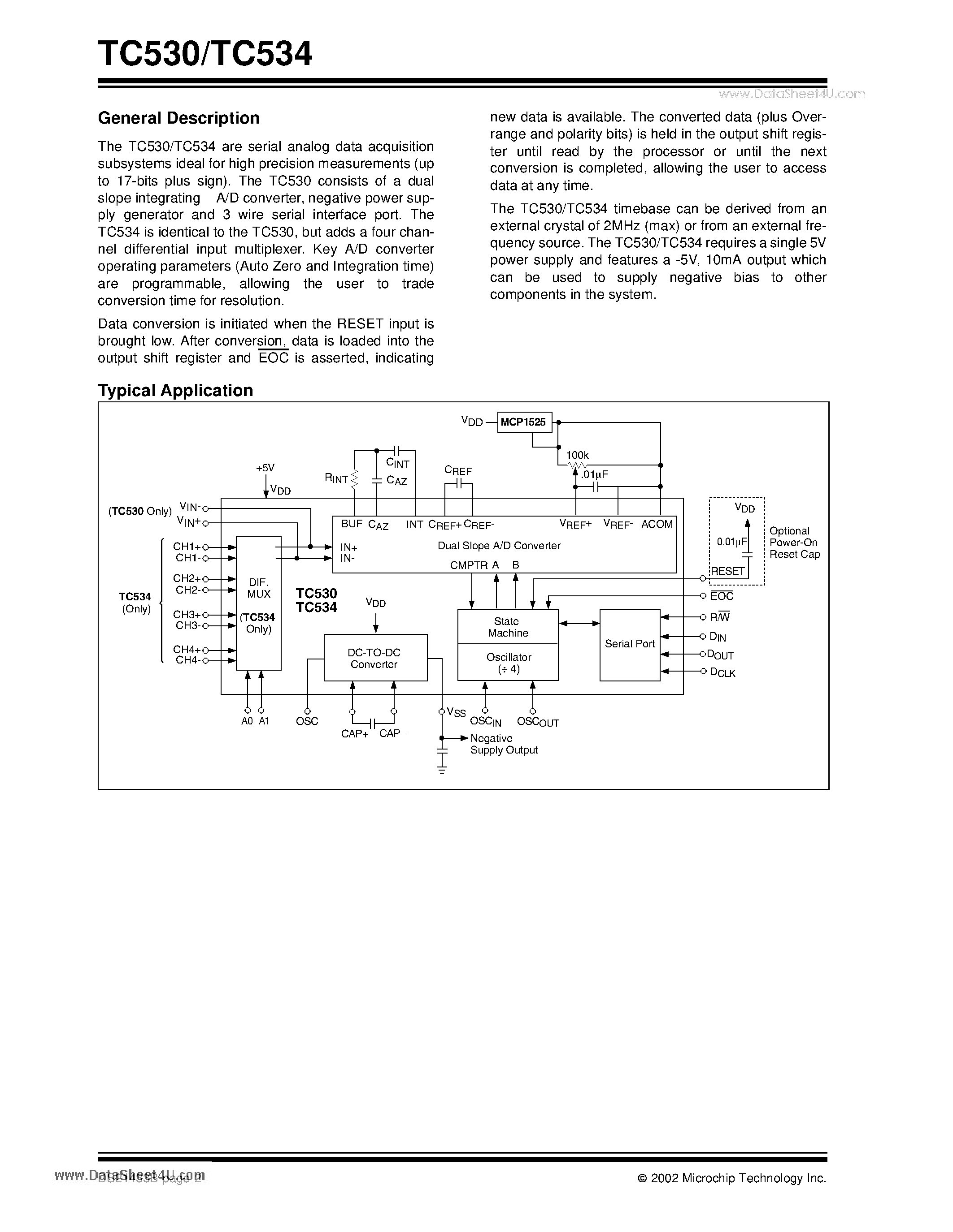 Datasheet TC530 - (TC530 / TC534) 5V Precision Data Acquisition Subsystems page 2