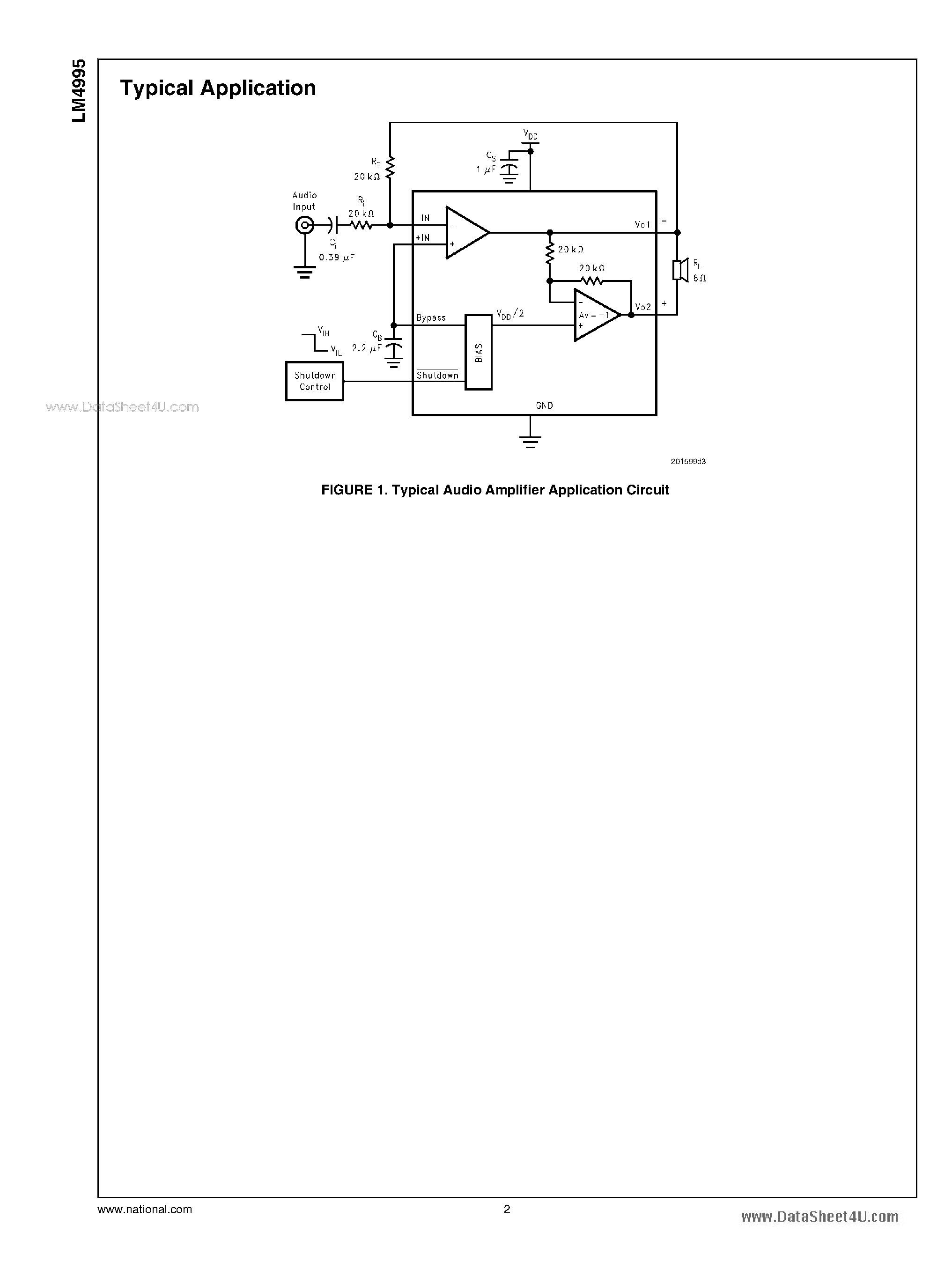 Даташит LM4995 - 1.3W Audio Power Amplifier страница 2