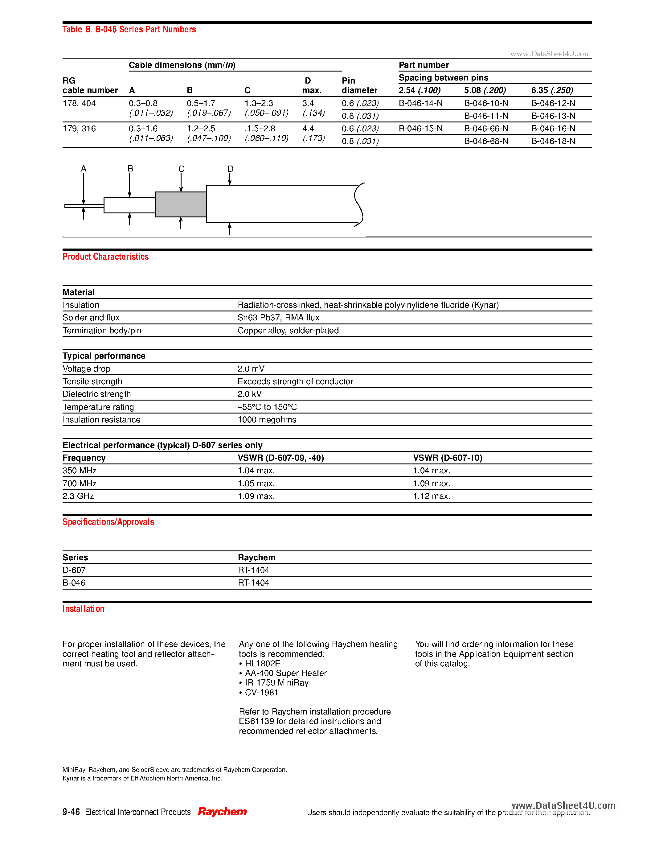 Datasheet D-607-09 - Coaxial Cable Termination page 2
