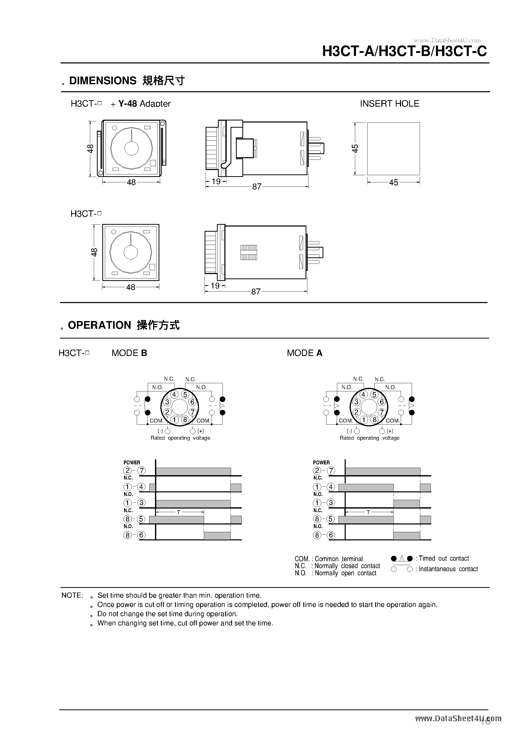Datasheet H3CT-A - (H3CT-A/-B/-C) Timer page 1