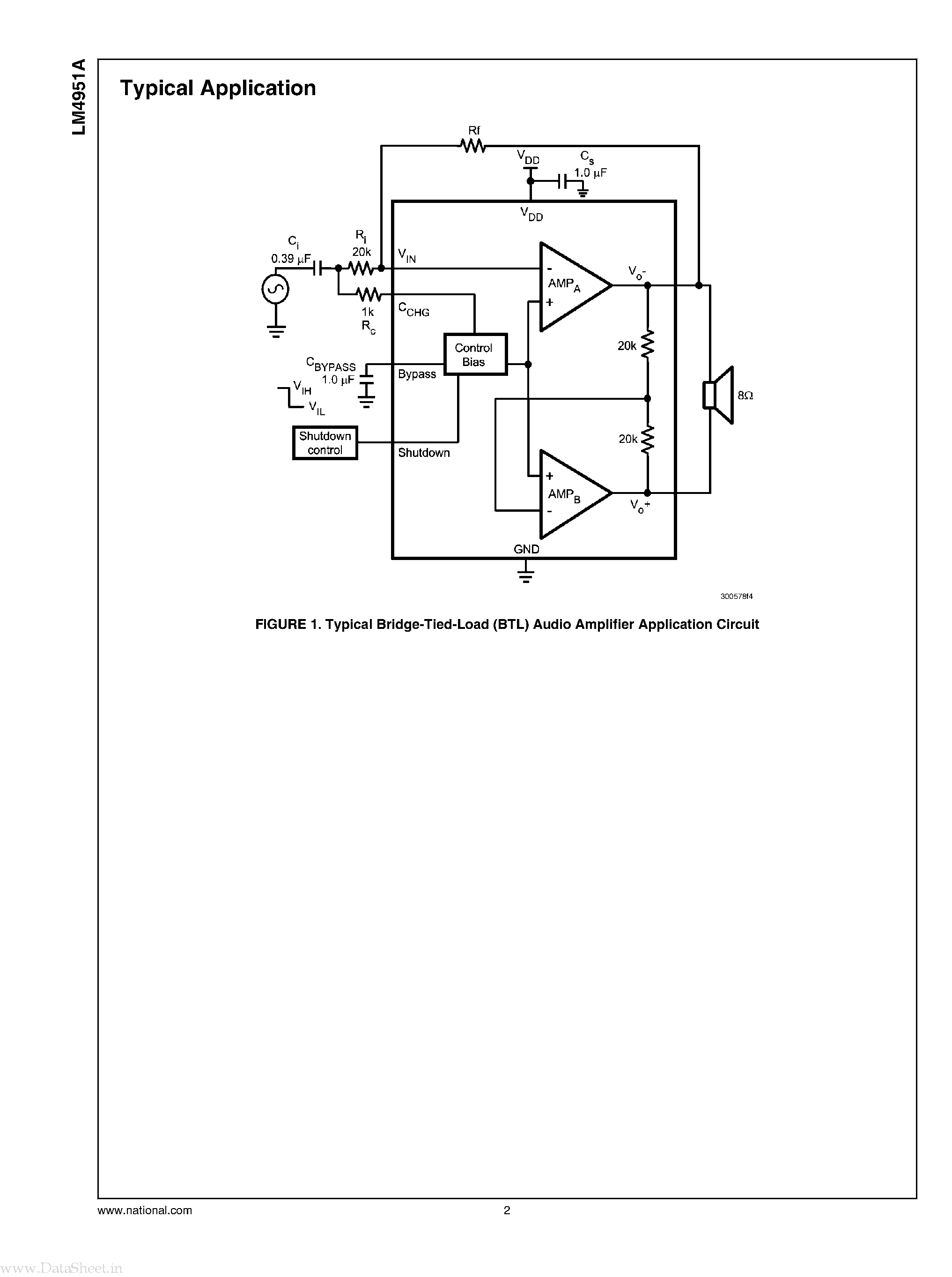 Datasheet LM4951A - Wide Voltage Range 1.8 Watt Audio Amplifier page 2