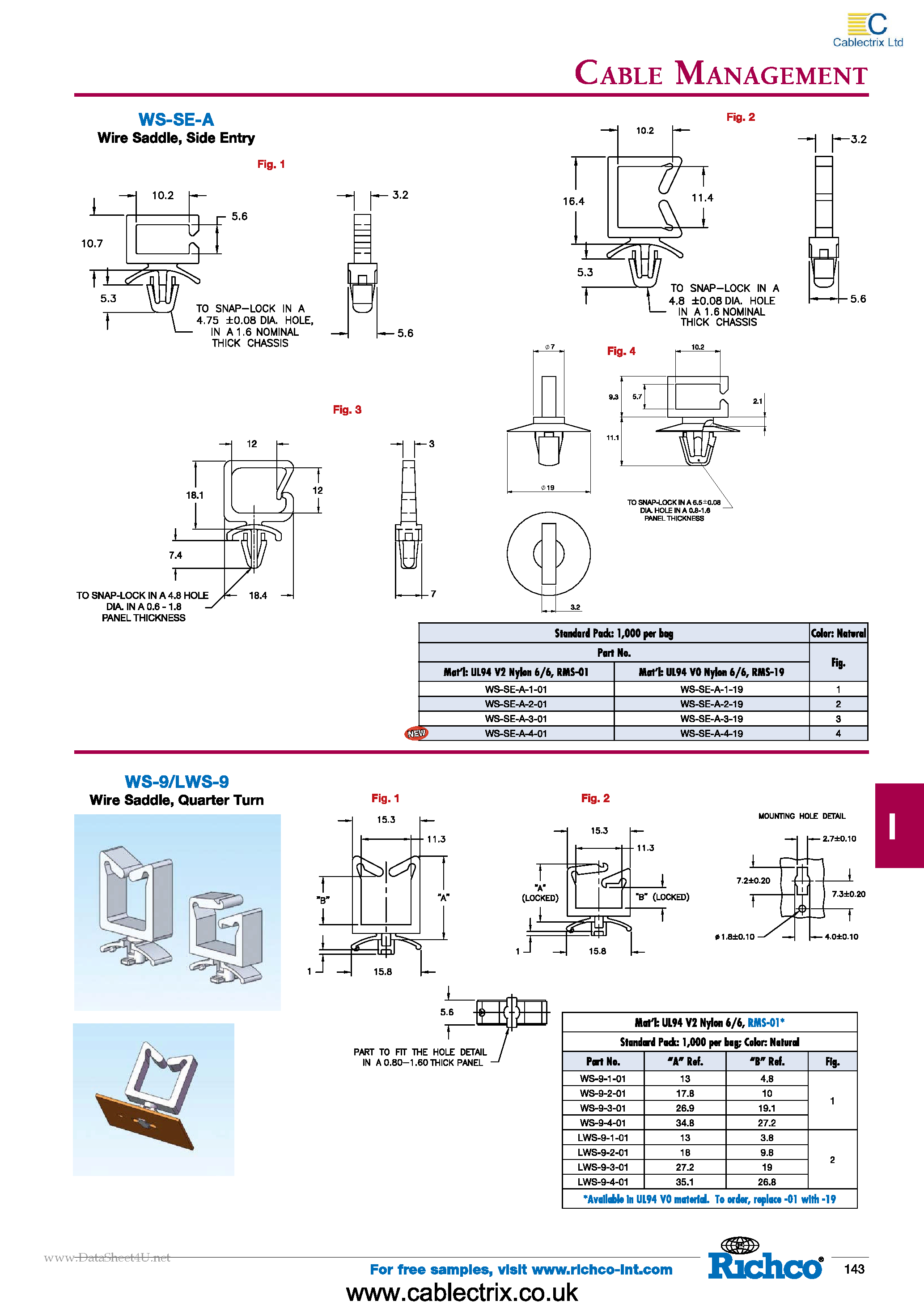 Datasheet LWS-9-1-01 - CABLE MANAGEMENT page 1