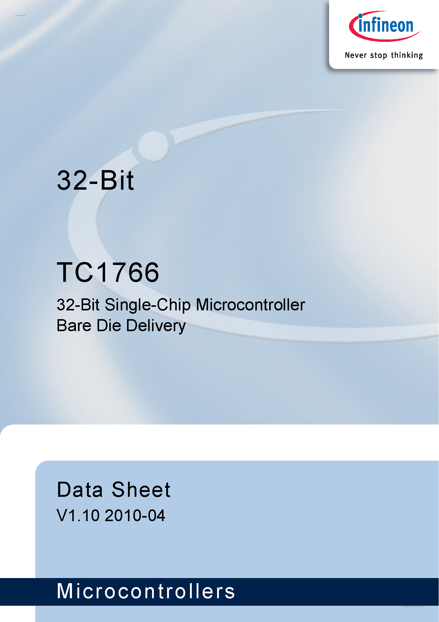 Datasheet TC1766 - 32-Bit Single-Chip Microcontroller Bare Die Delivery page 1