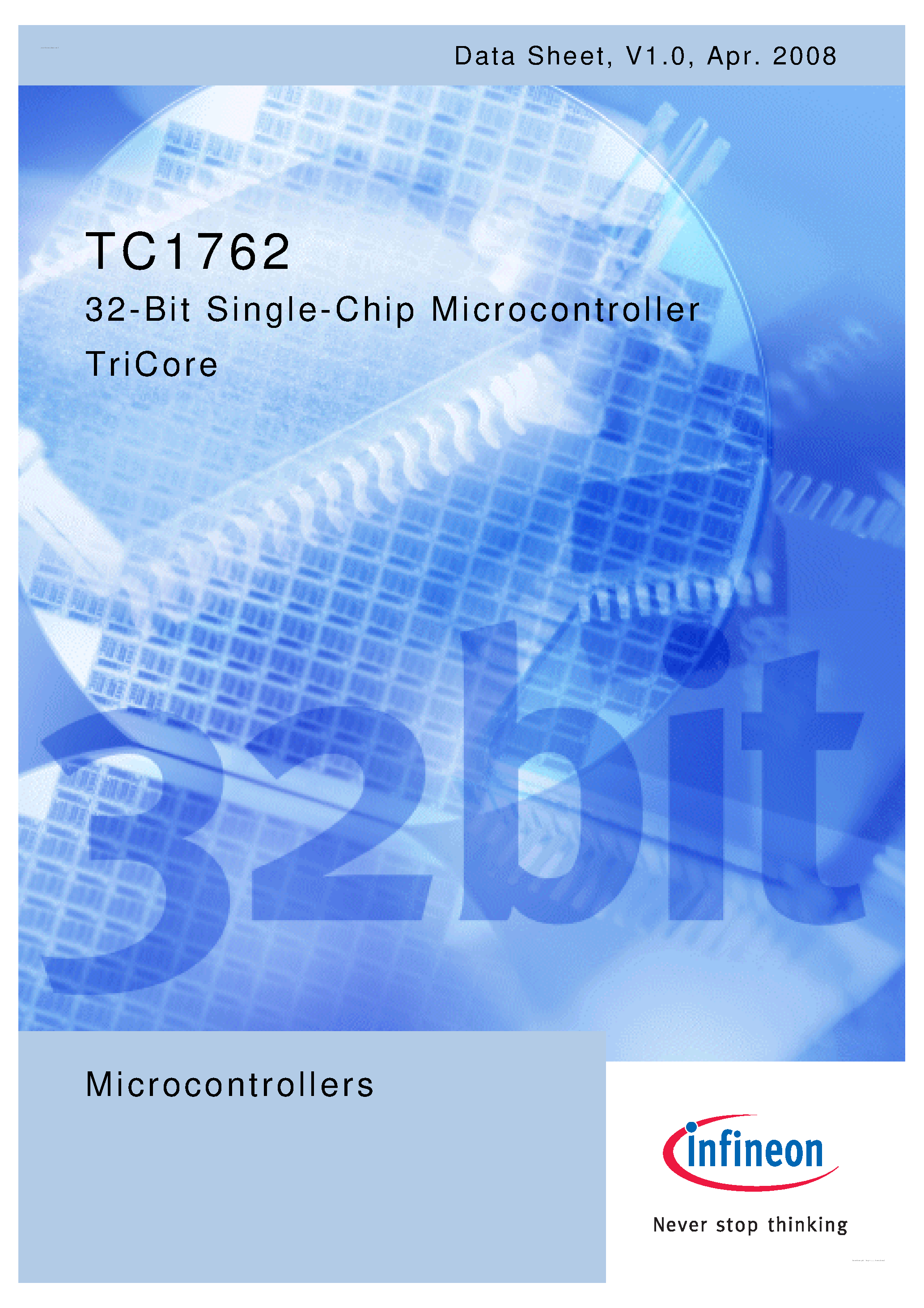 Datasheet TC1762 - 32-Bit Single-Chip Microcontroller TriCore page 1