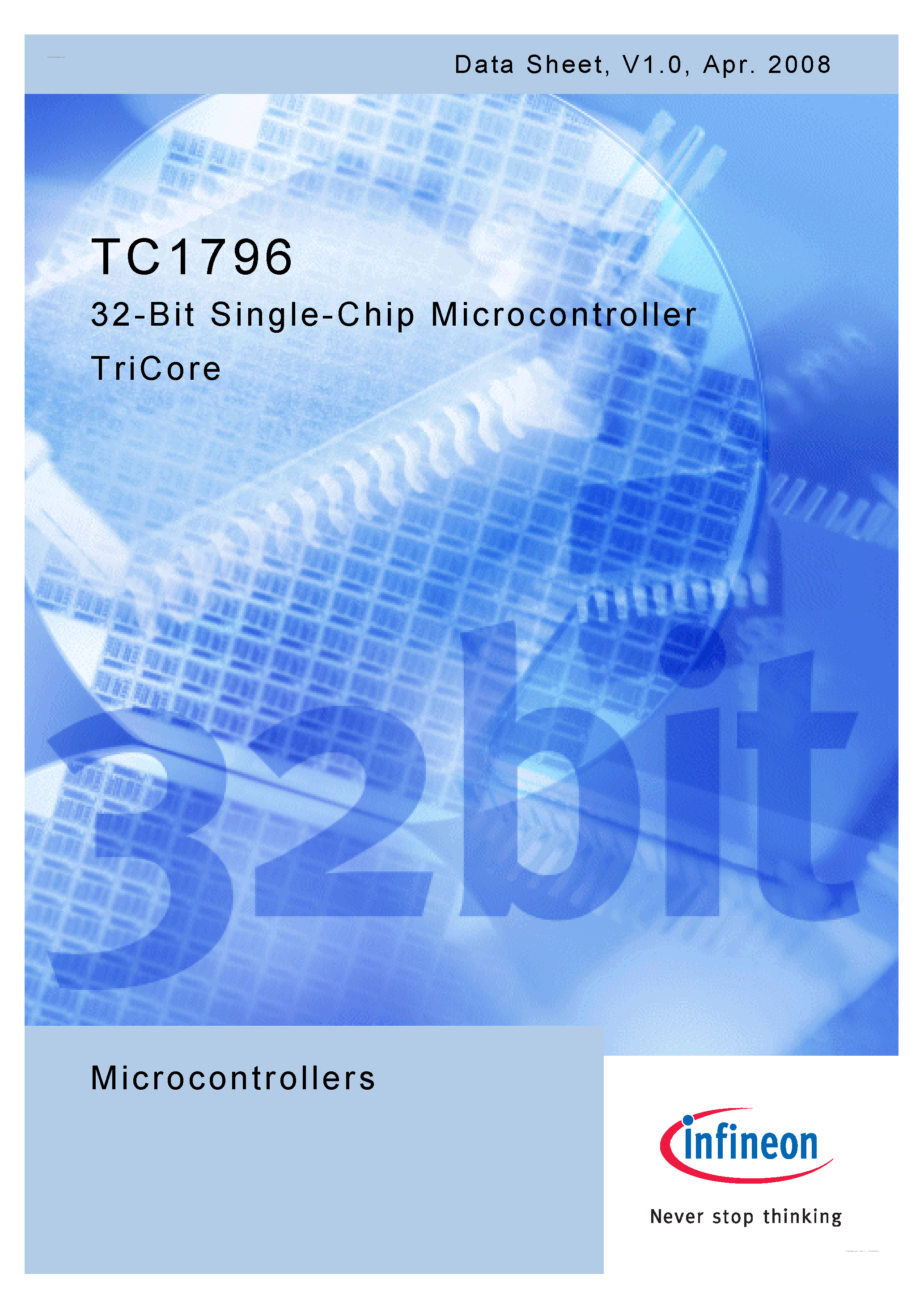 Datasheet TC1796 - 32-Bit Single-Chip Microcontroller TriCore page 1