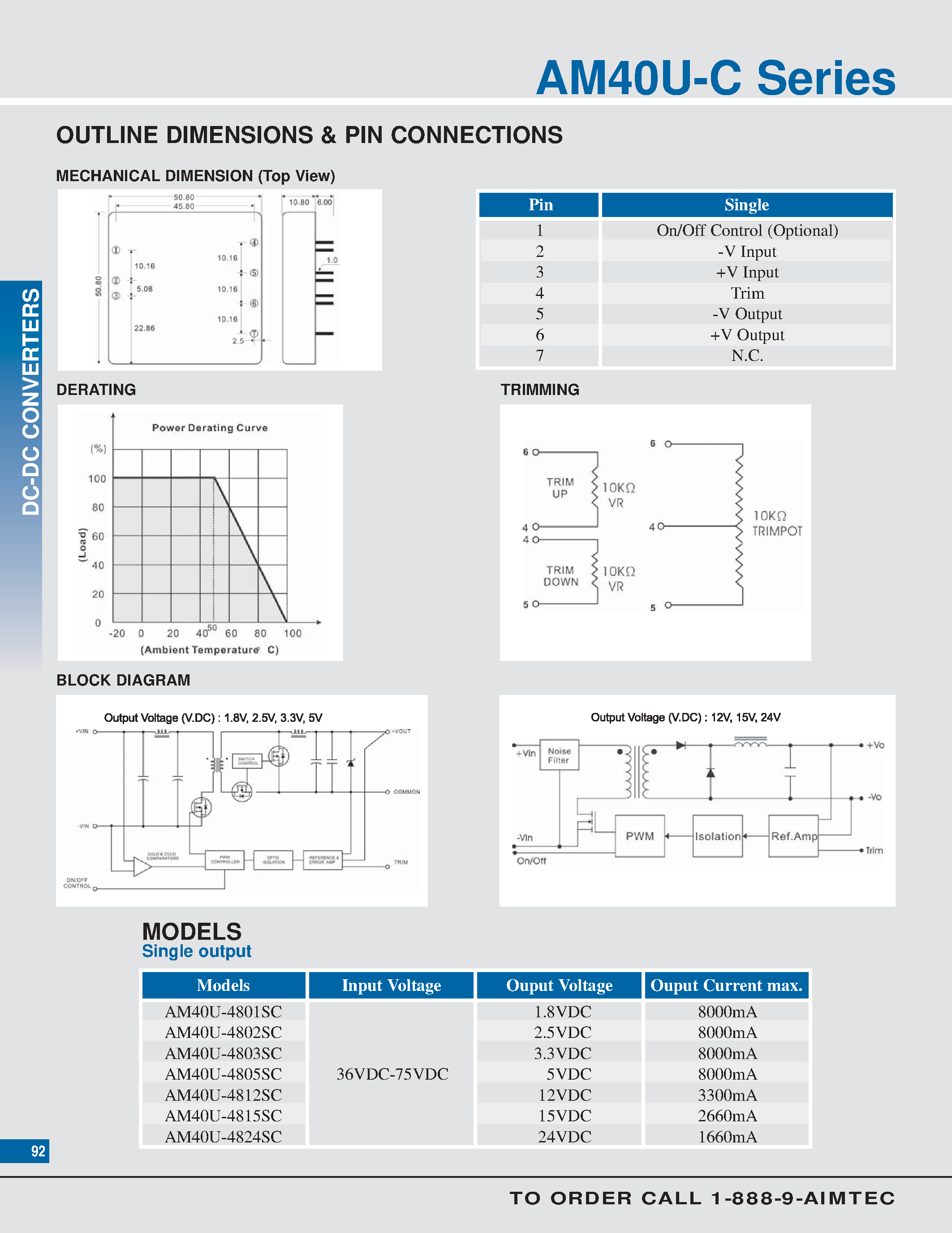 Datasheet AM40U-4801SC - 40 watt dc-dc converters page 2