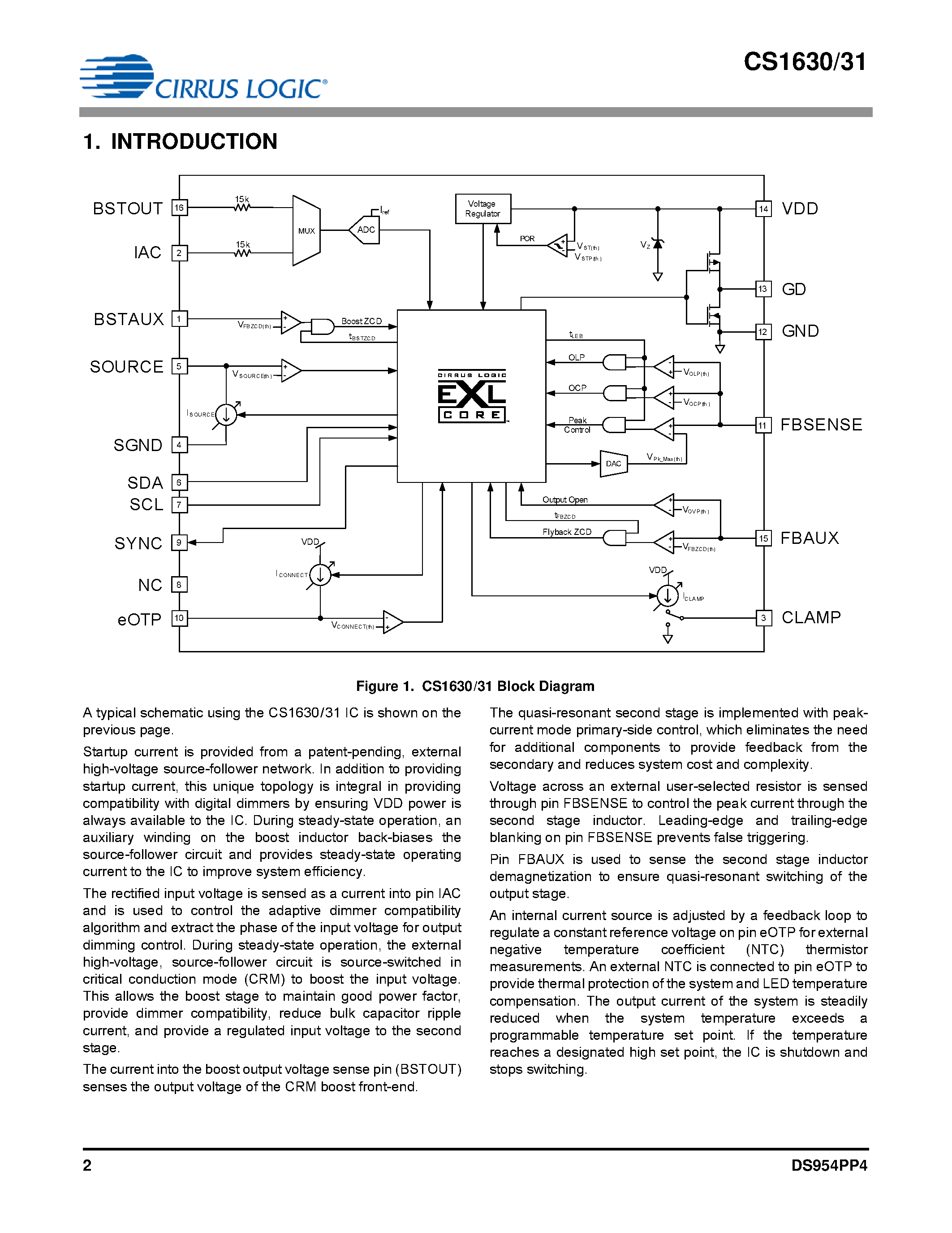 Datasheet CS1630 - (CS1630 / CS1631) 2-Channel TRIAC Dimmable LED Driver IC page 2