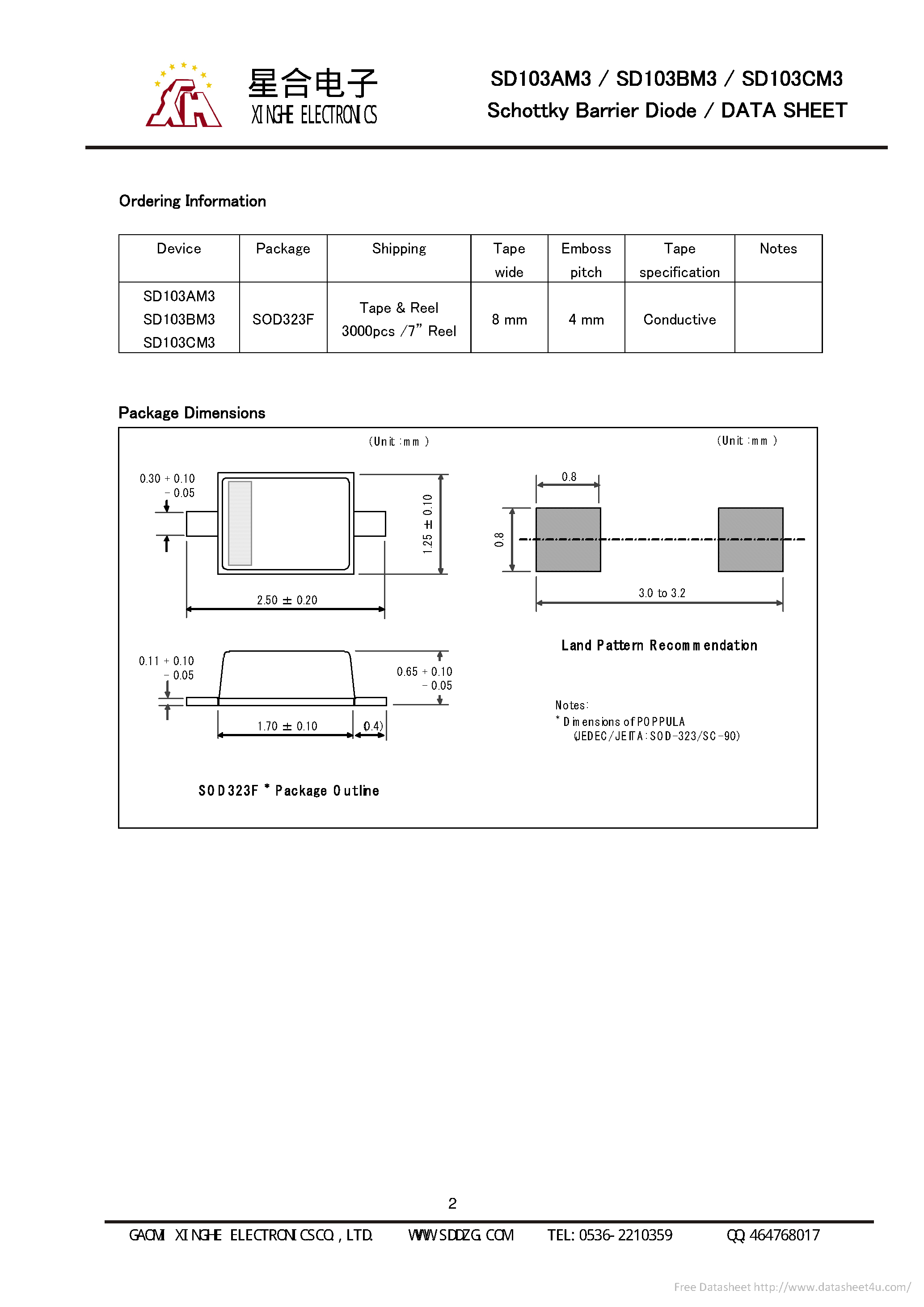 Datasheet SD103AM3 - page 2