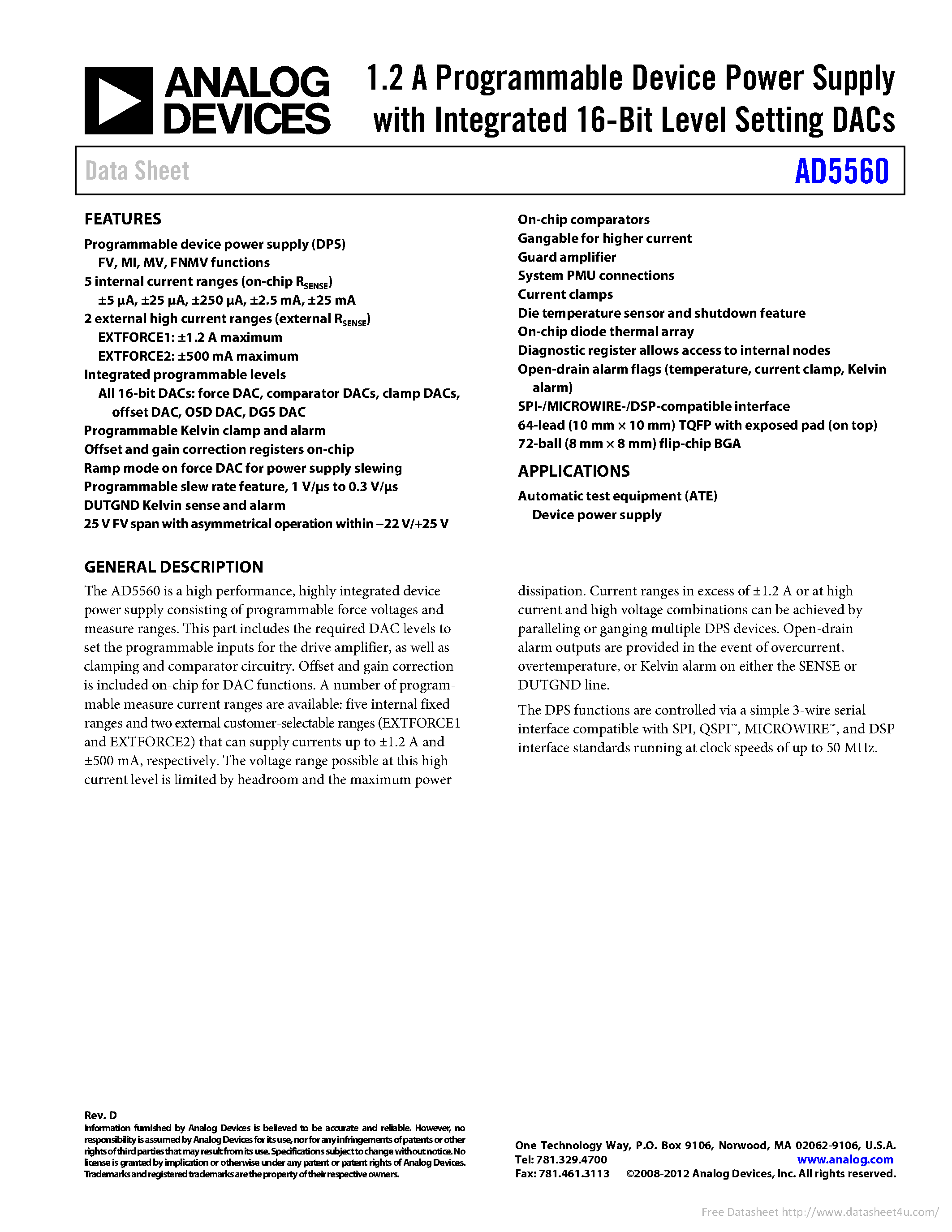 Datasheet AD5560 - page 1