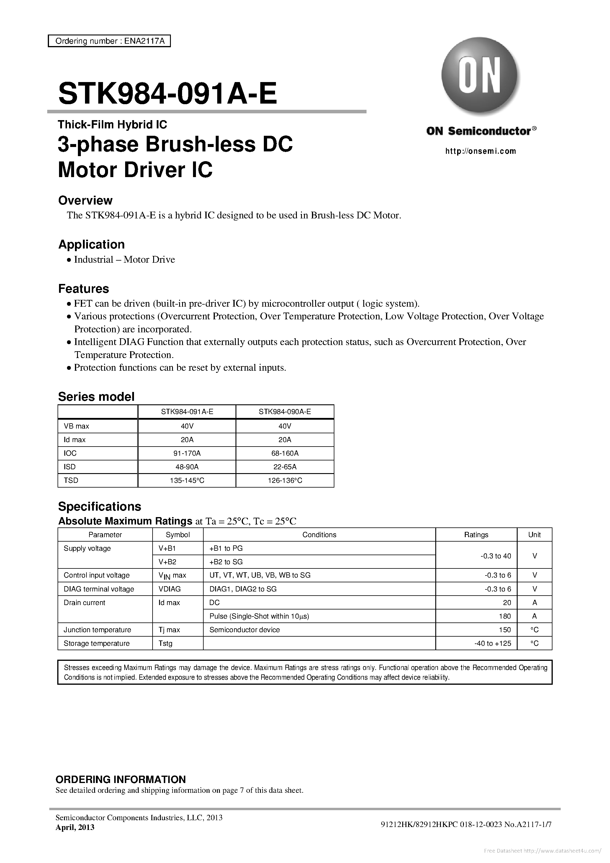 Datasheet STK984-091A-E - page 1
