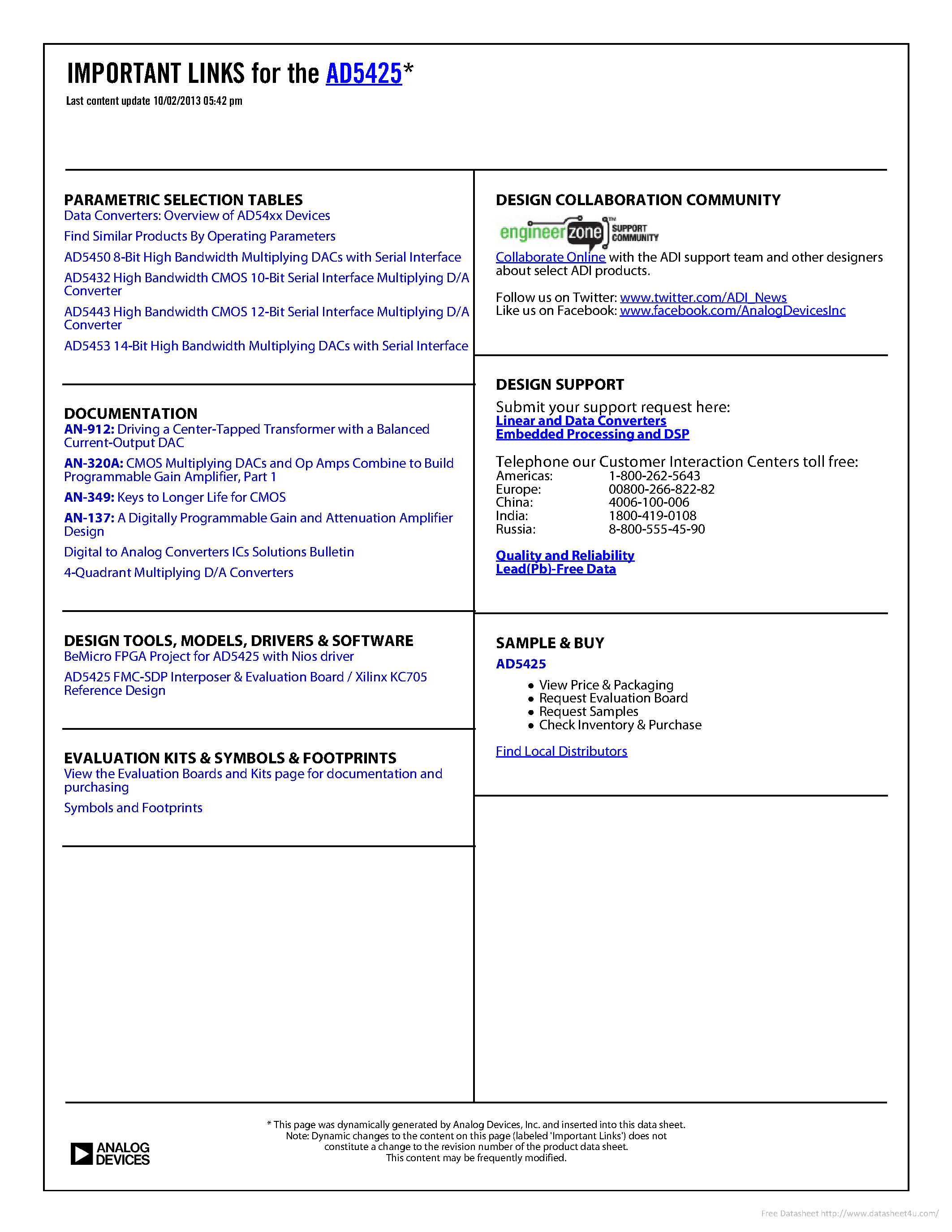Datasheet AD5425 - page 2