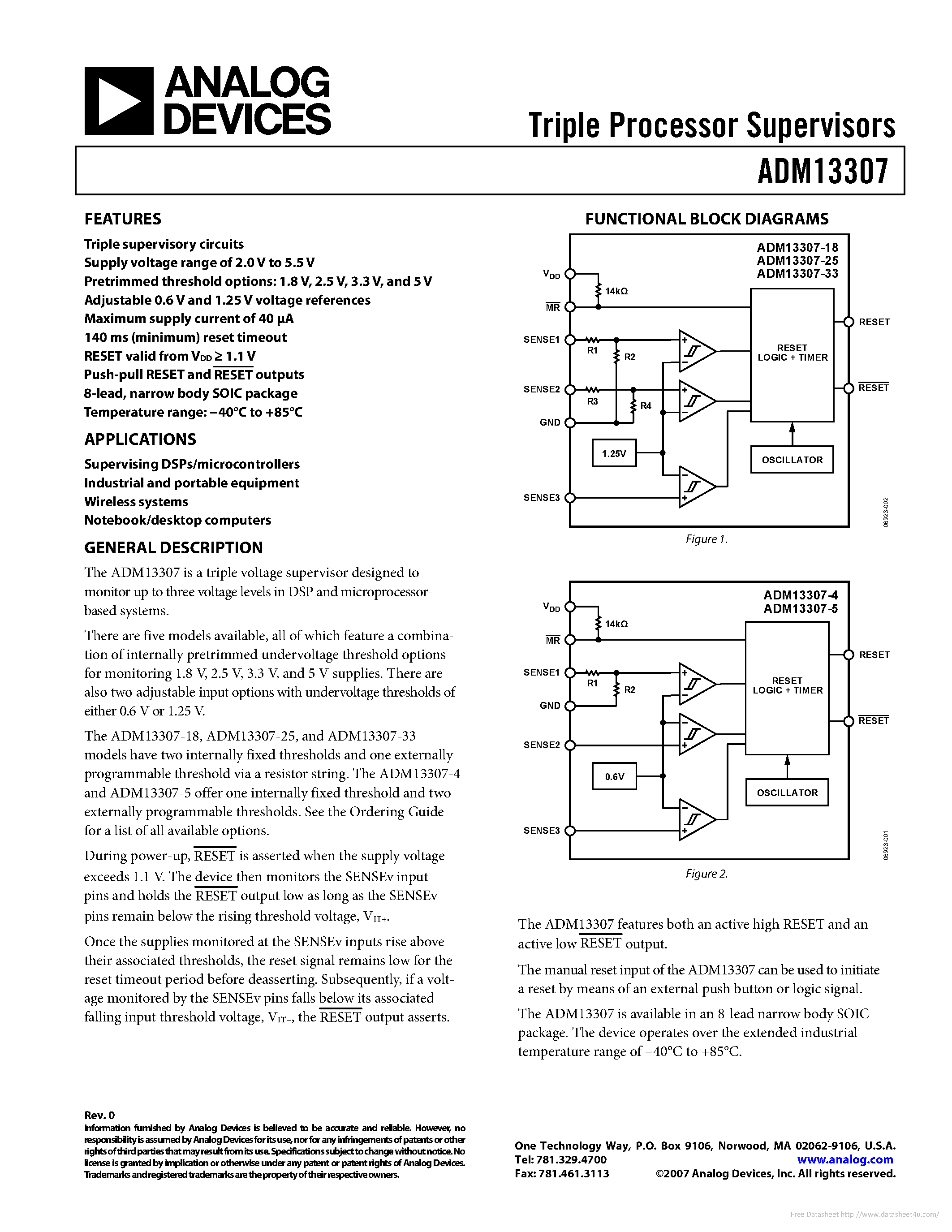 Datasheet ADM13307 - page 1