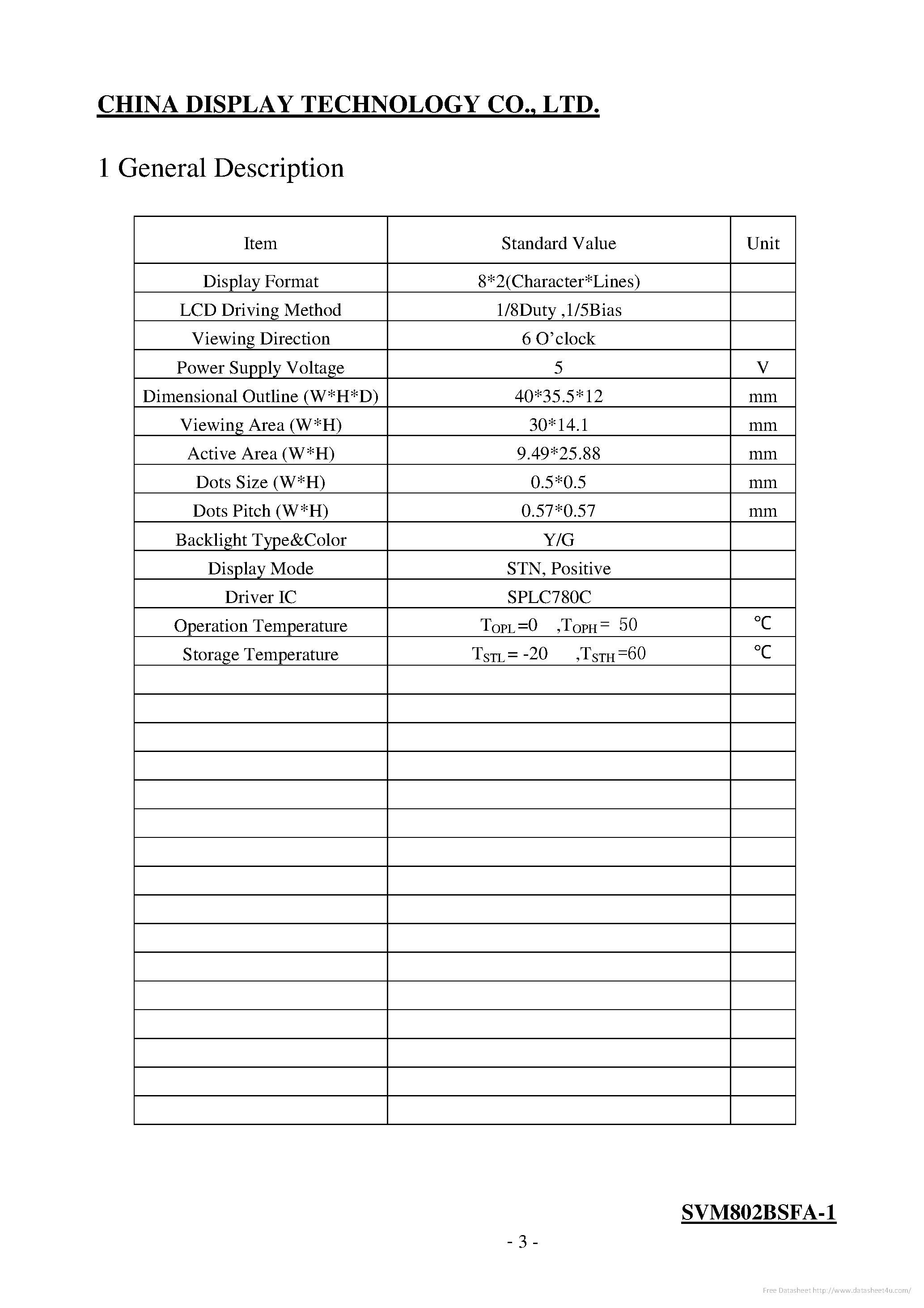 Datasheet SVM802BSFA-1 - page 2