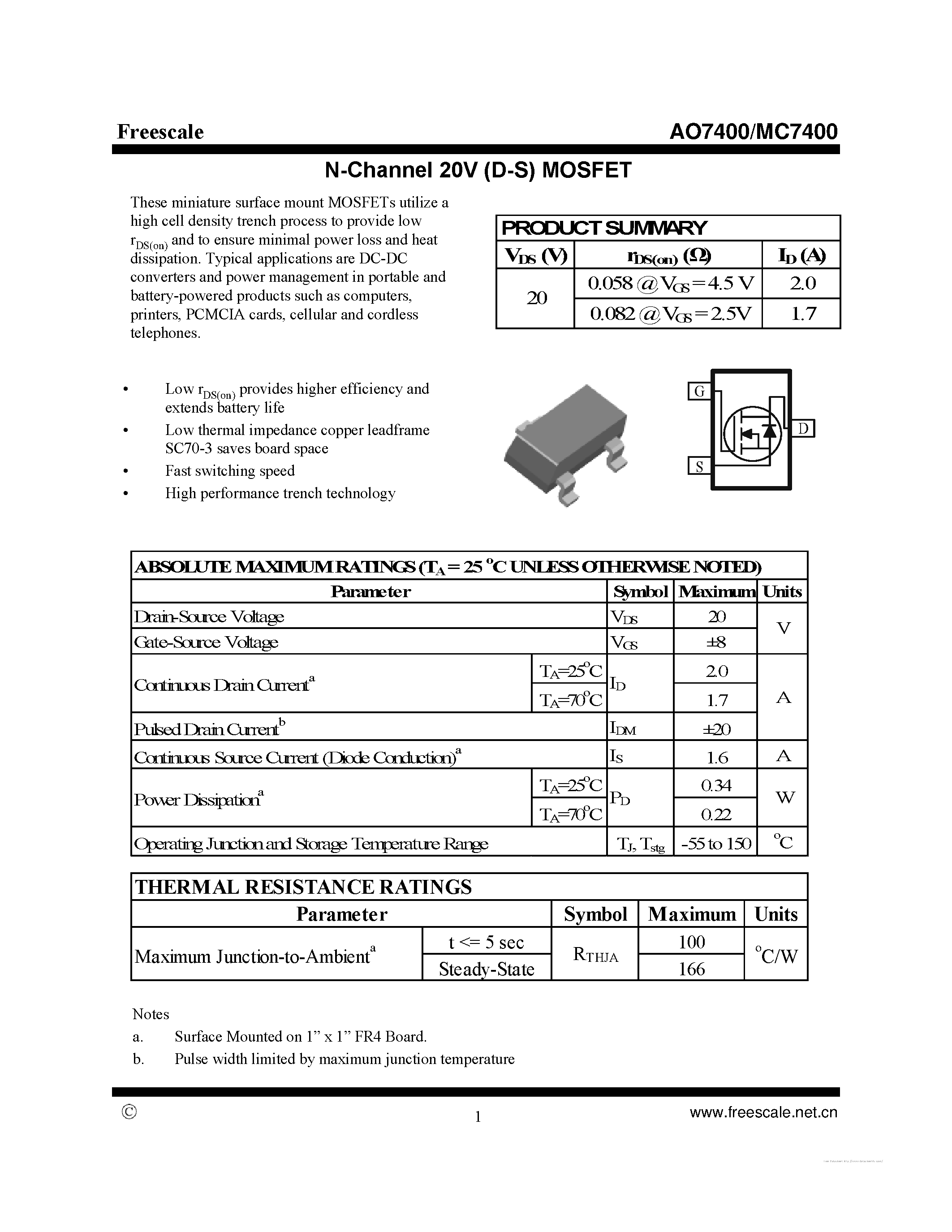 Datasheet MC7400 - page 1