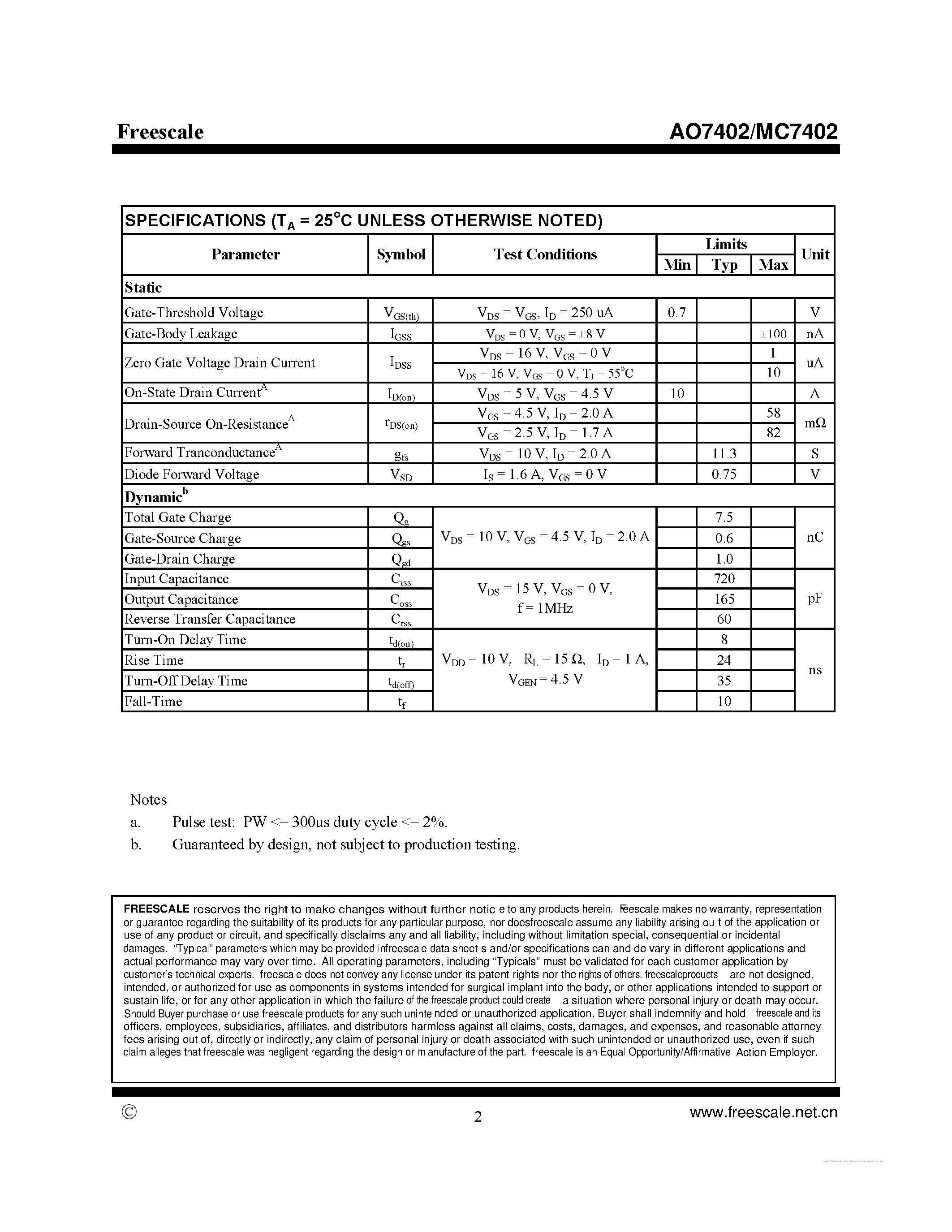 Datasheet MC7402 - page 2