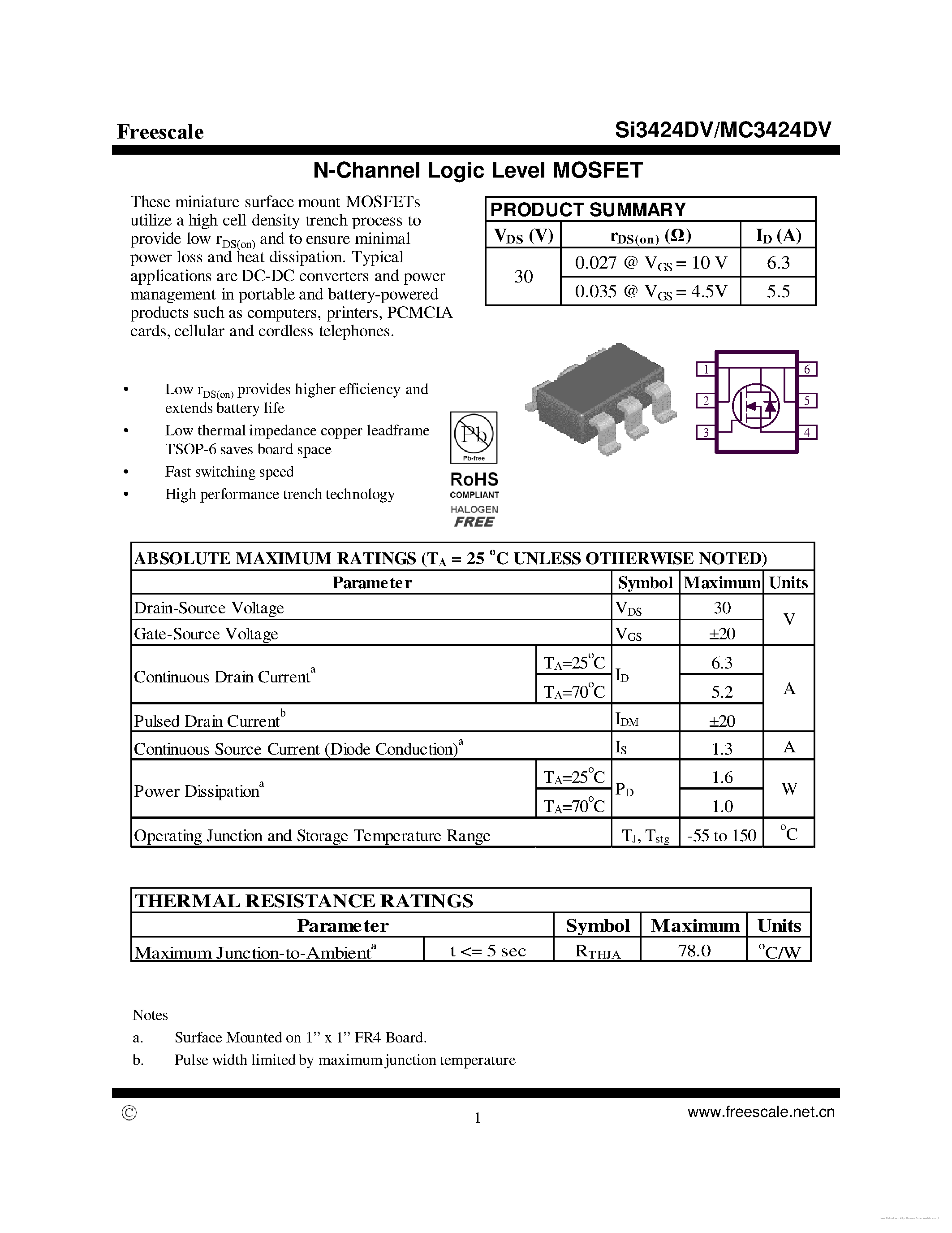 Datasheet MC3424DV - page 1