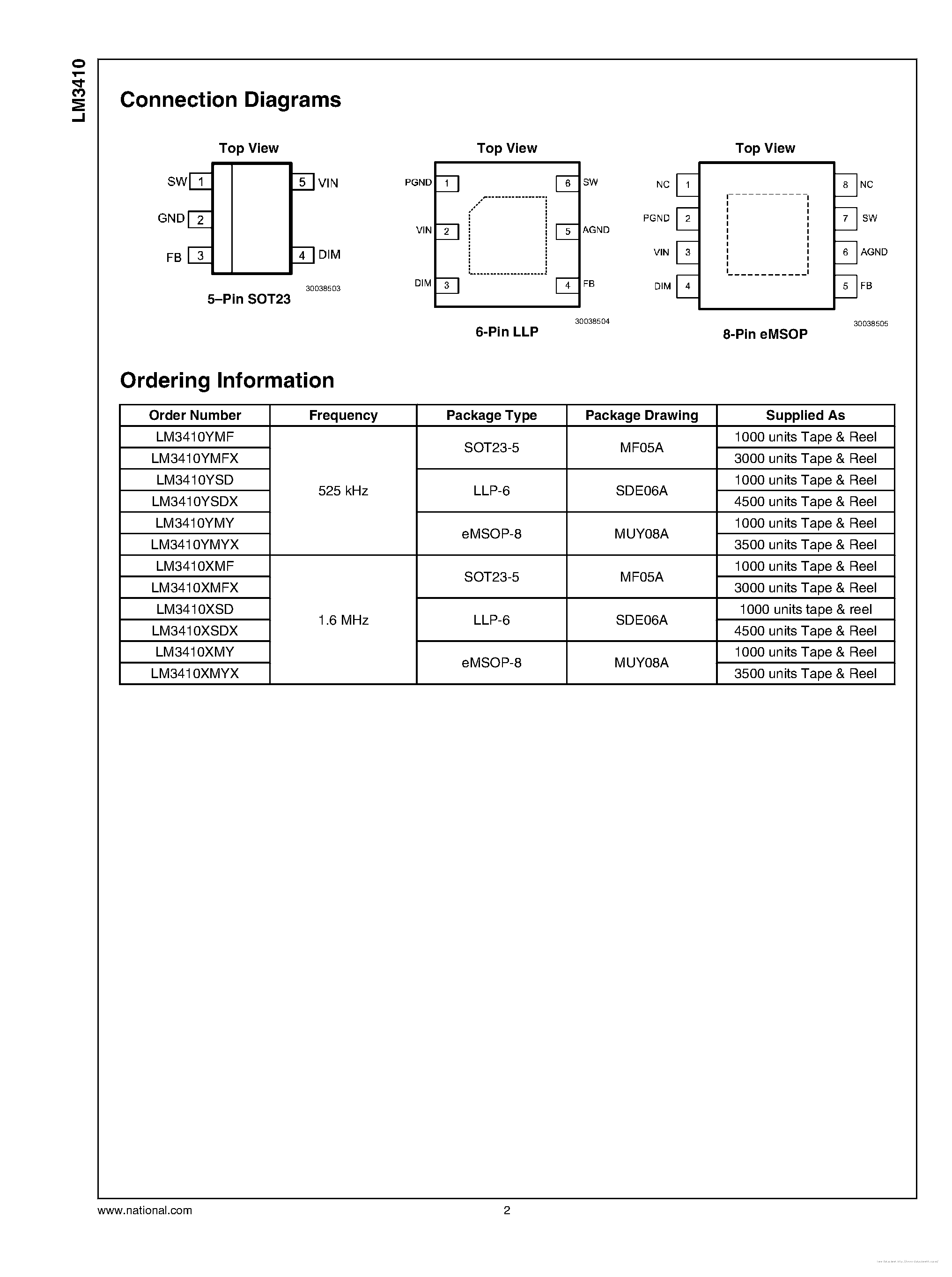 Datasheet LM3410 - page 2