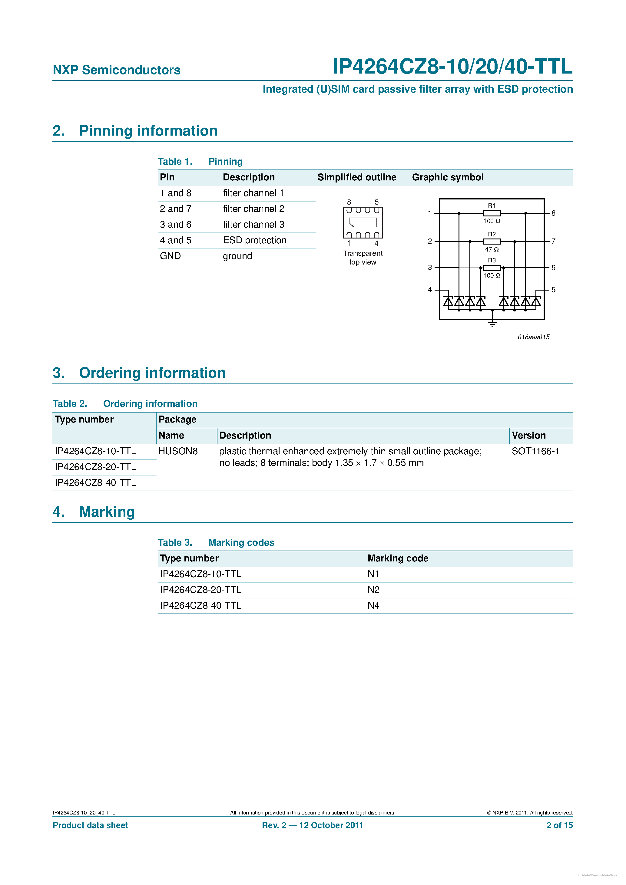 Datasheet IP4264CZ8-10-TTL - page 2