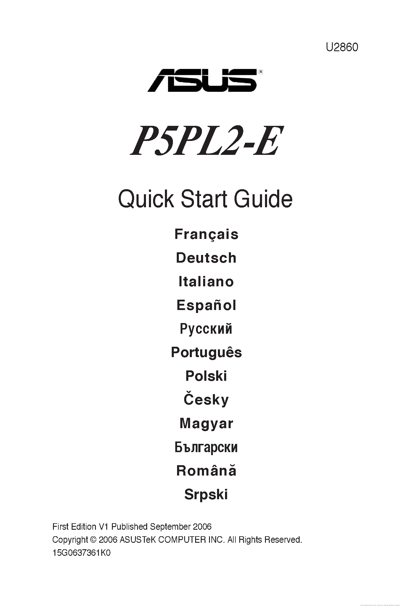 Datasheet P5PL2-E - page 1