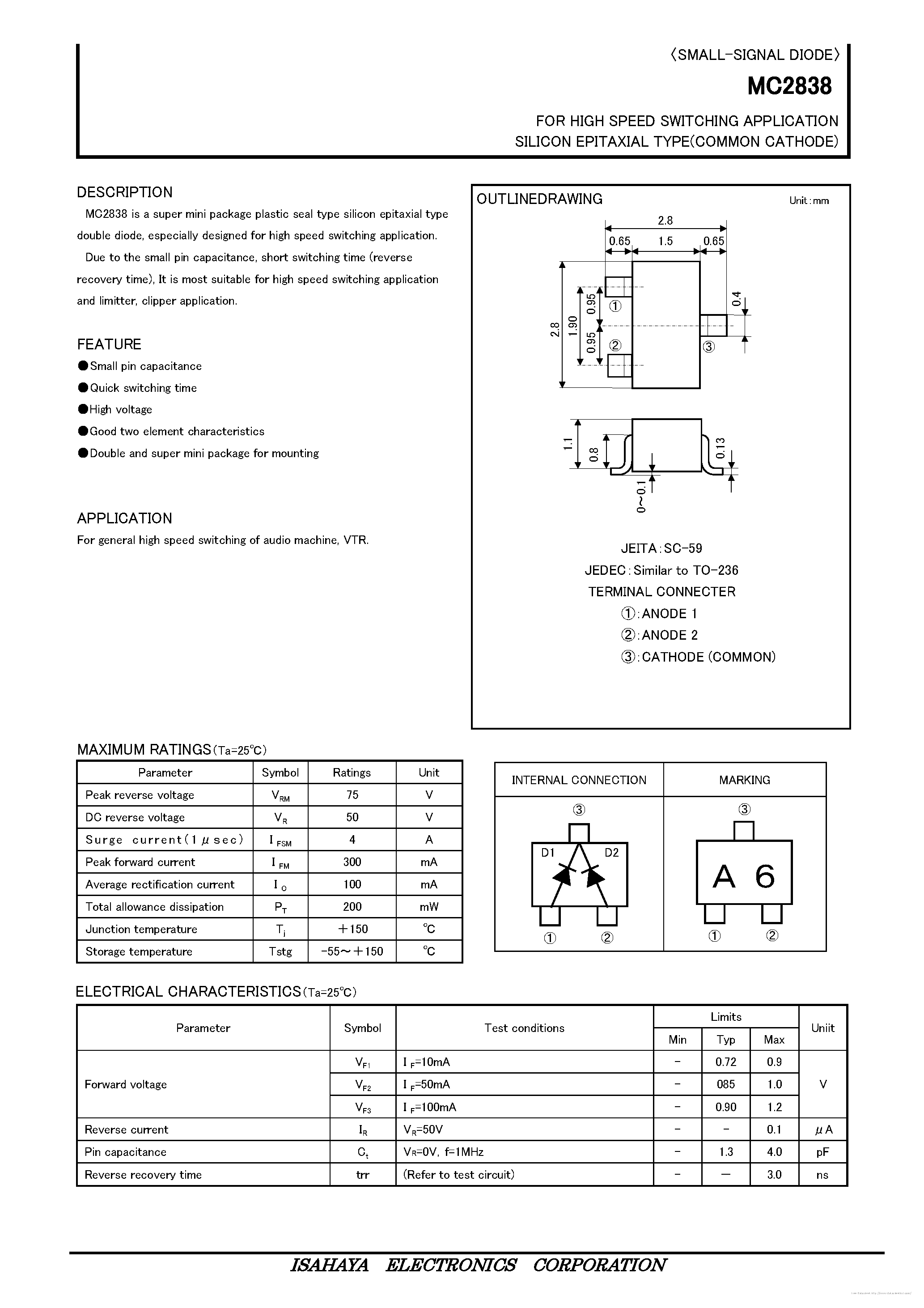 Datasheet MC2838 - page 1