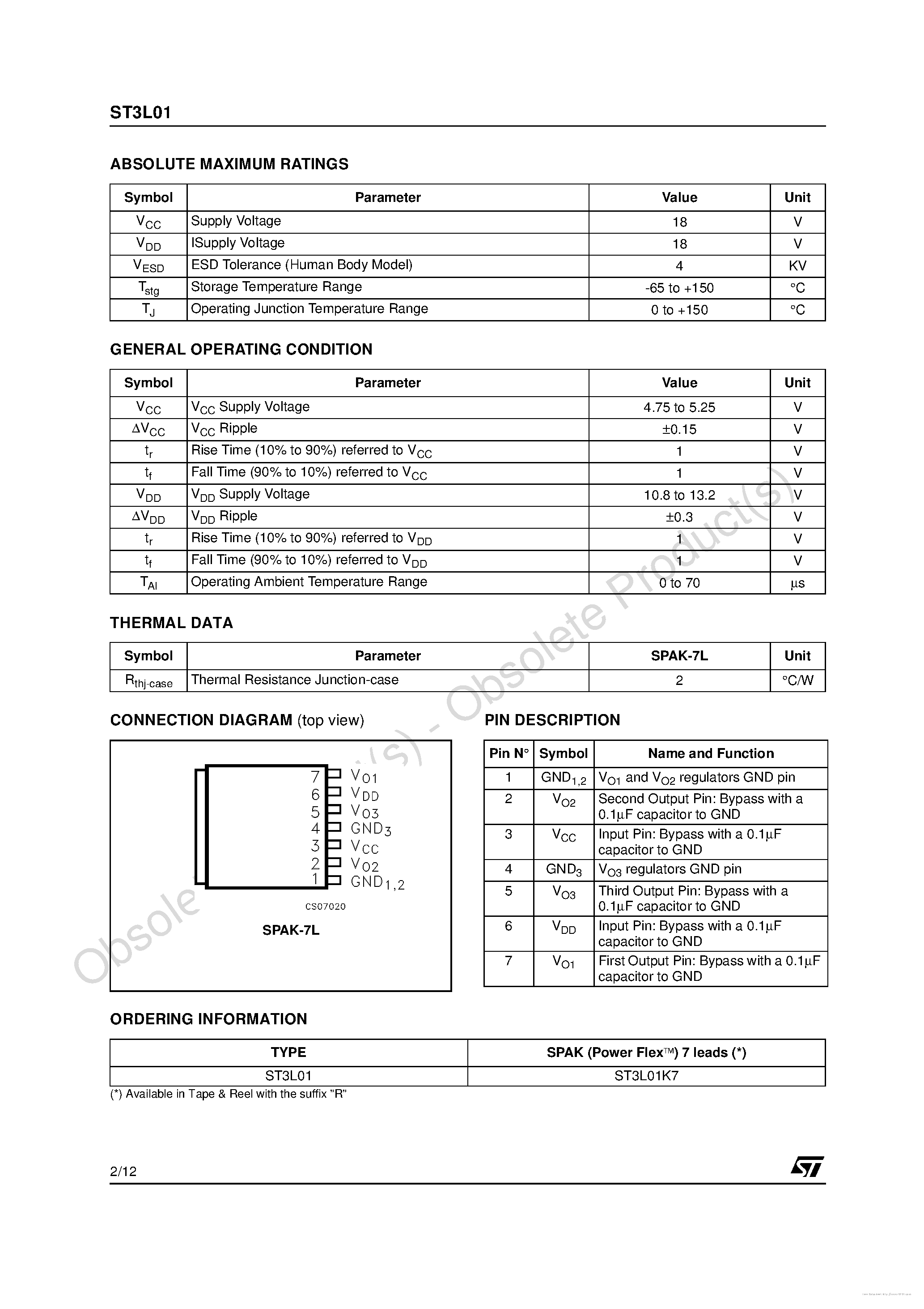 Datasheet ST3L01 - page 2
