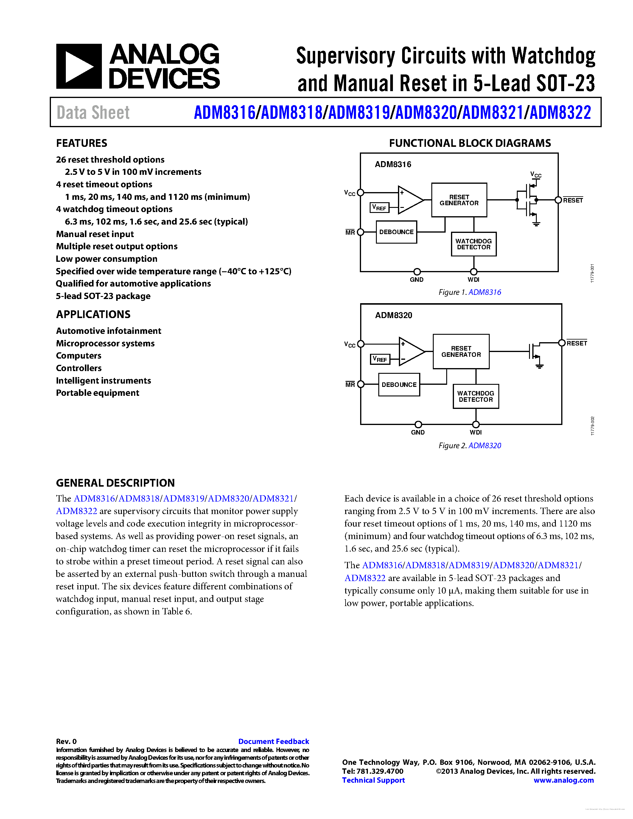 Datasheet ADM8316 - page 1