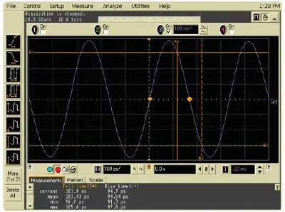 Измерение фронтов на осциллографе Agilent 54855A.