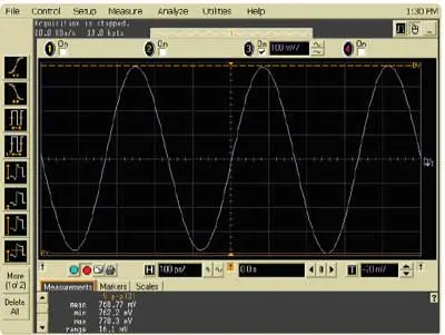 Измерение межпикового напряжения на осциллографе Agilent 54855A