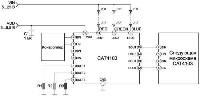 Схема включения микросхемы CAT4103