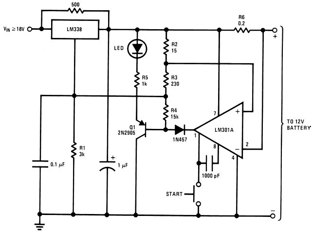 Схема на LM338 в зарядном устройстве